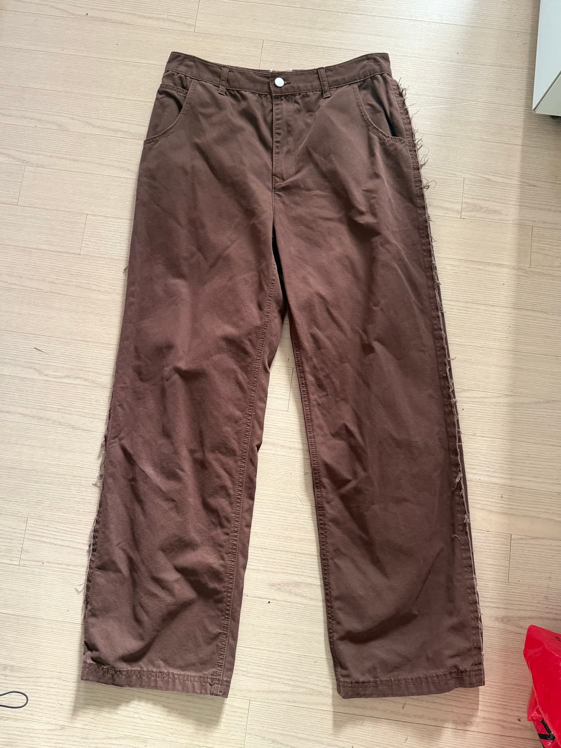 디테일 브라운 데님바지 상품이미지1