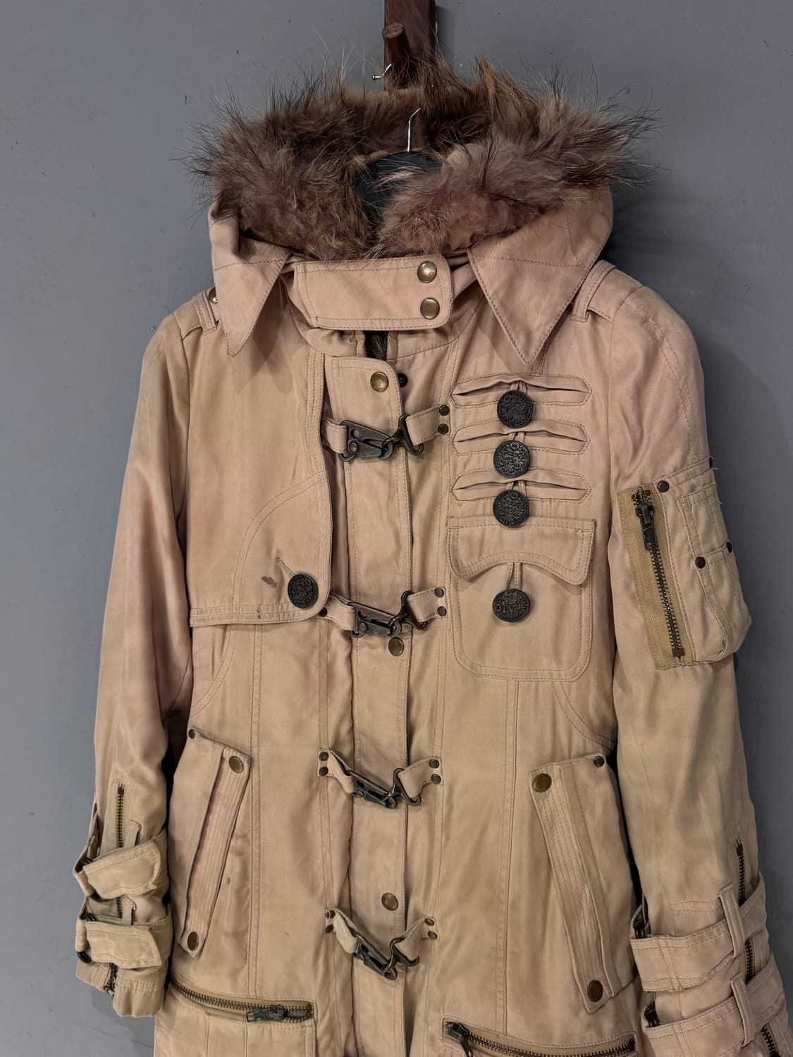 Swordfish 버클 벨티드 파이어맨 퍼 후드자켓 상품이미지2