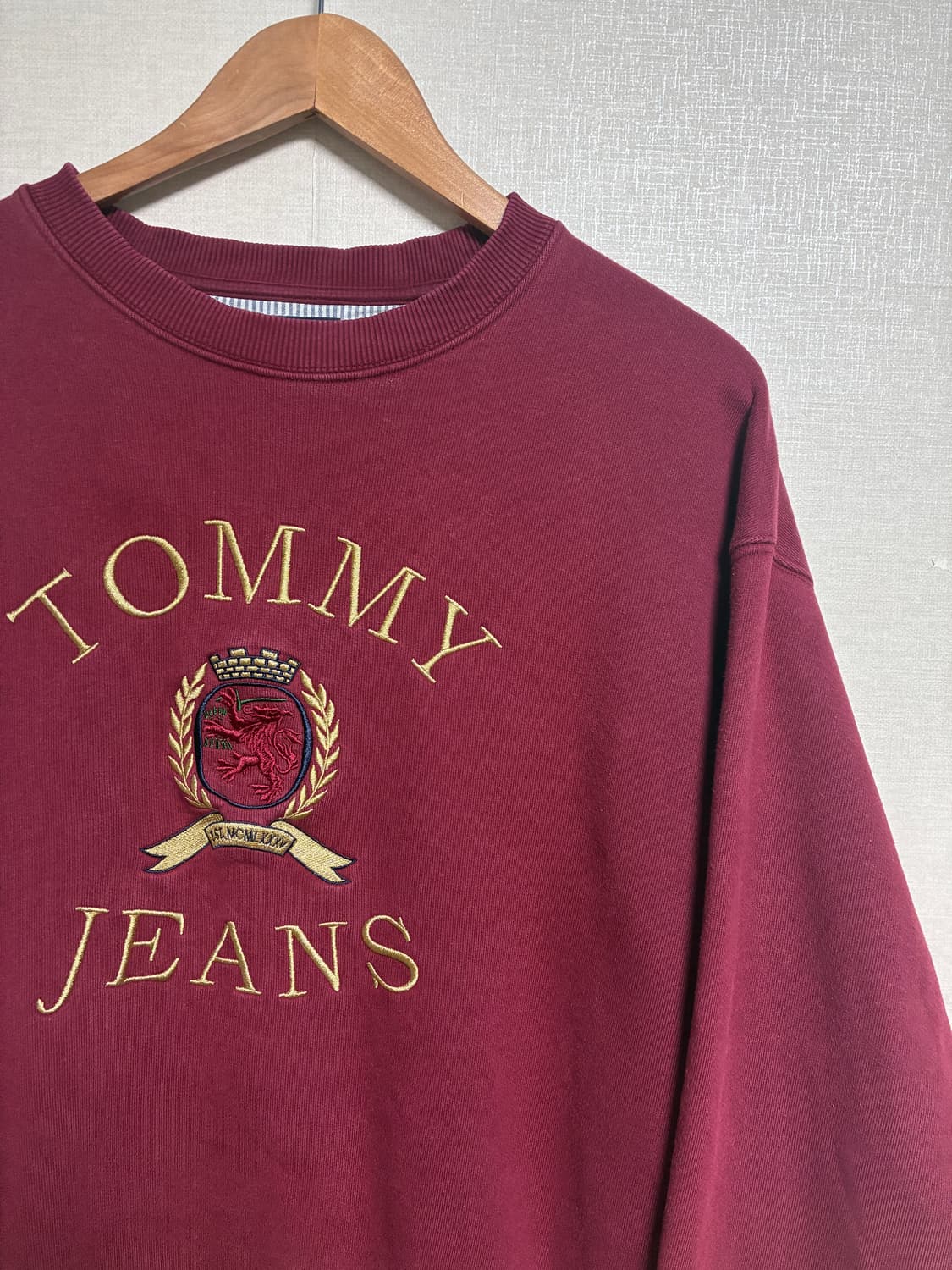 빈티지 타미힐피거 올드스쿨 맨투맨 빈티지레드 M 상품이미지1