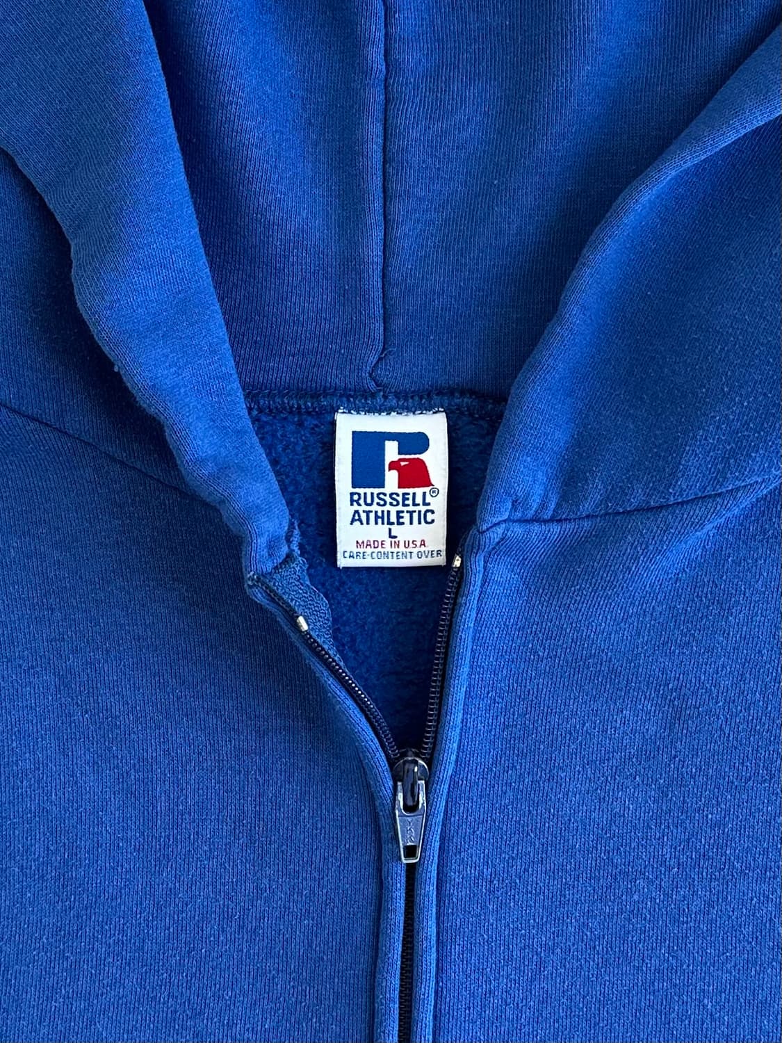 90s 빈티지 러셀 후드집업 블루 L USA 상품이미지6