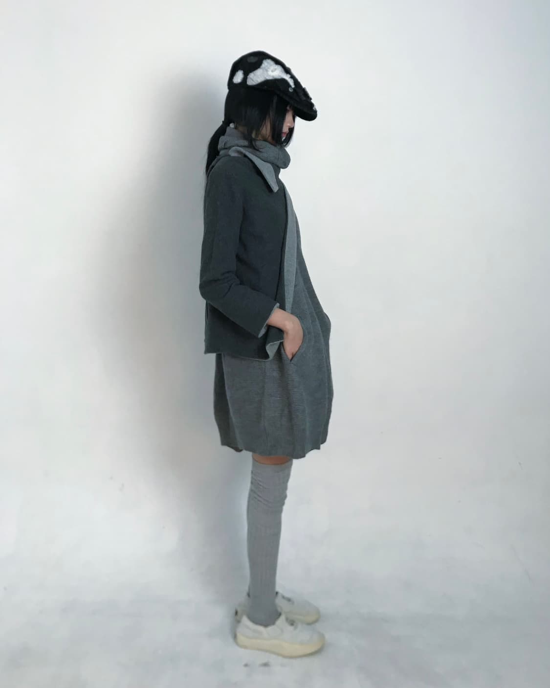 Grey high neck balloon mini onepiece 상품이미지8