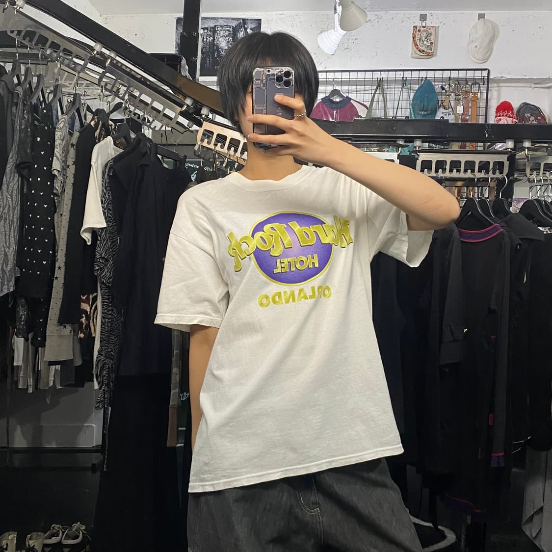 Hard Rock 호텔 골드 로고 프린팅 반팔 티셔츠 상품이미지6