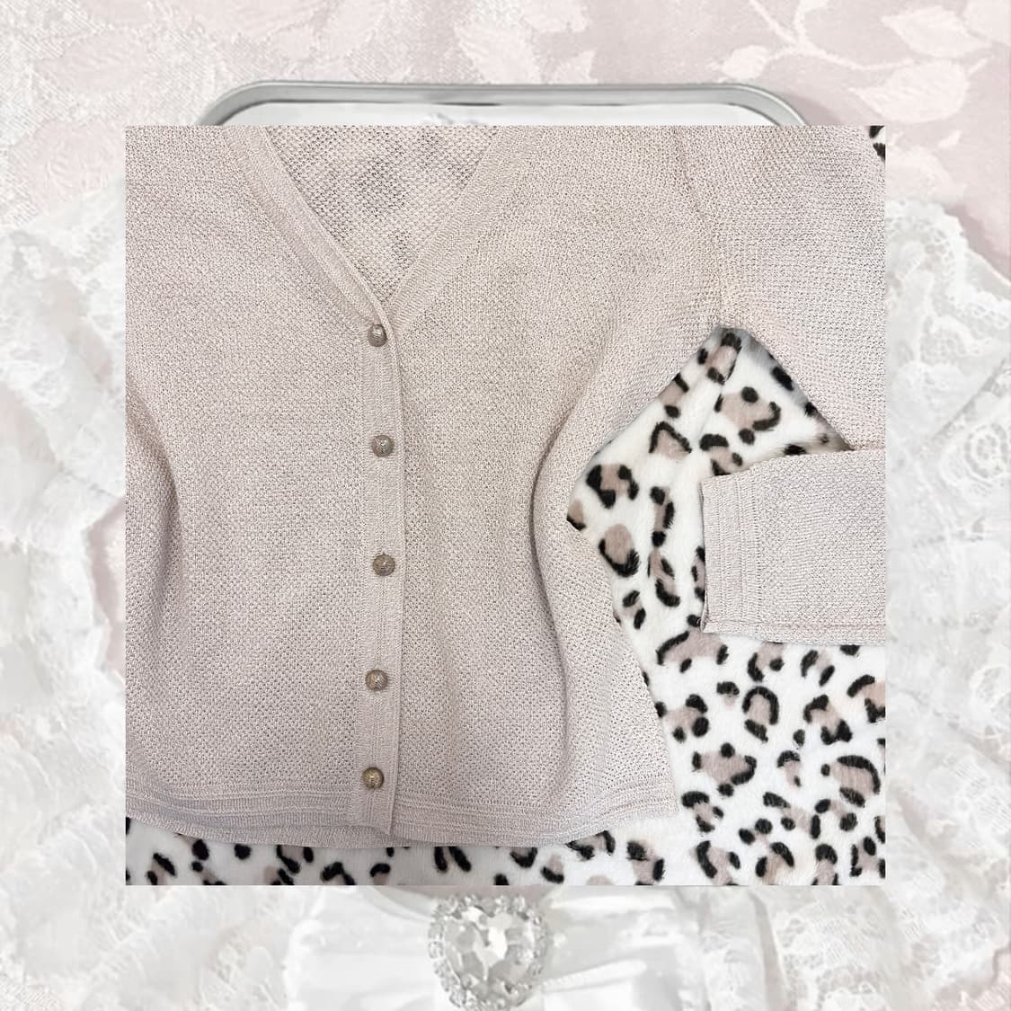 ♡ 오네갸루 자글 펄 은사 가디건🤎 상품이미지2