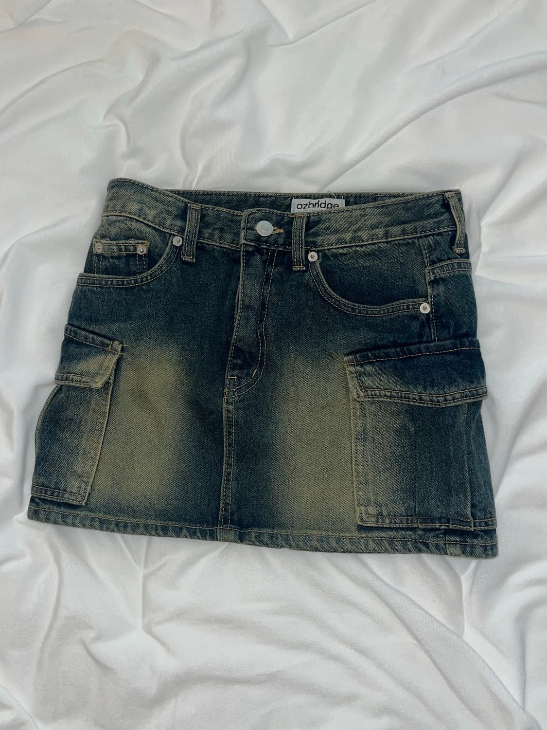 워싱 데님 미니스커트 상품이미지2