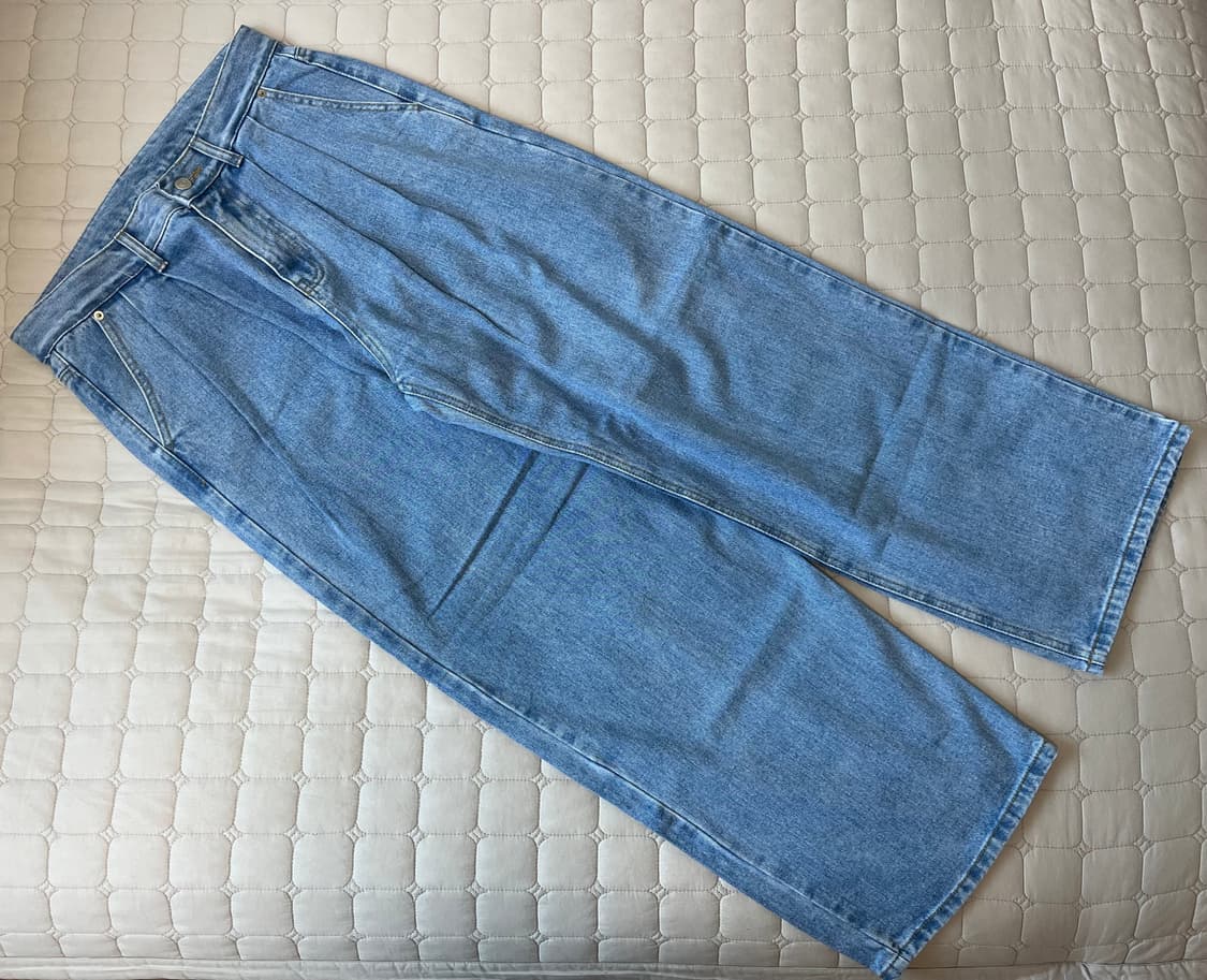 가까이 유니언즈 와이드 데님 팬츠 라이트블루 L 상품이미지1