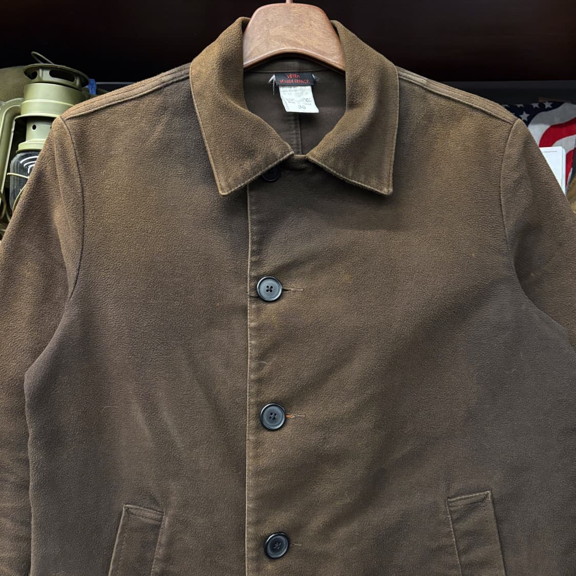 90s 베트라 몰스킨 코튼 프렌치 워크자켓 브라운 N523 상품이미지3