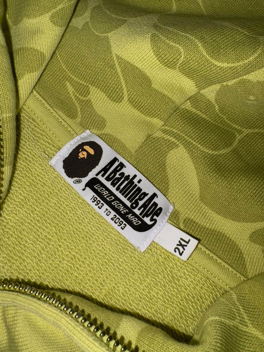 [2XL] 새상품급 베이프 원포인트 후드집업 그린 판매합니다. 상품이미지2