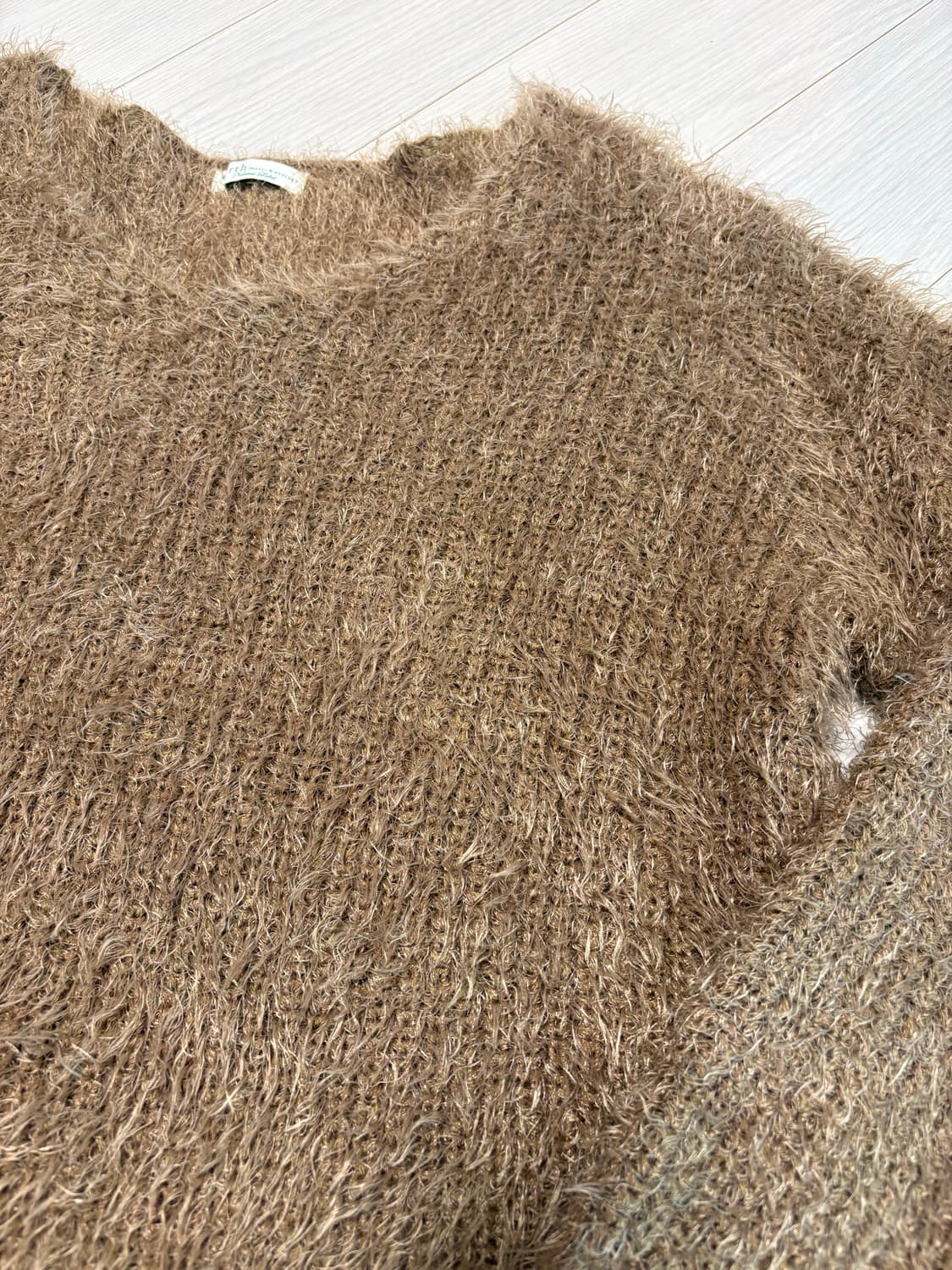 빈티지 카멜 헤어리 니트 스웨터 55사이즈 상품이미지2