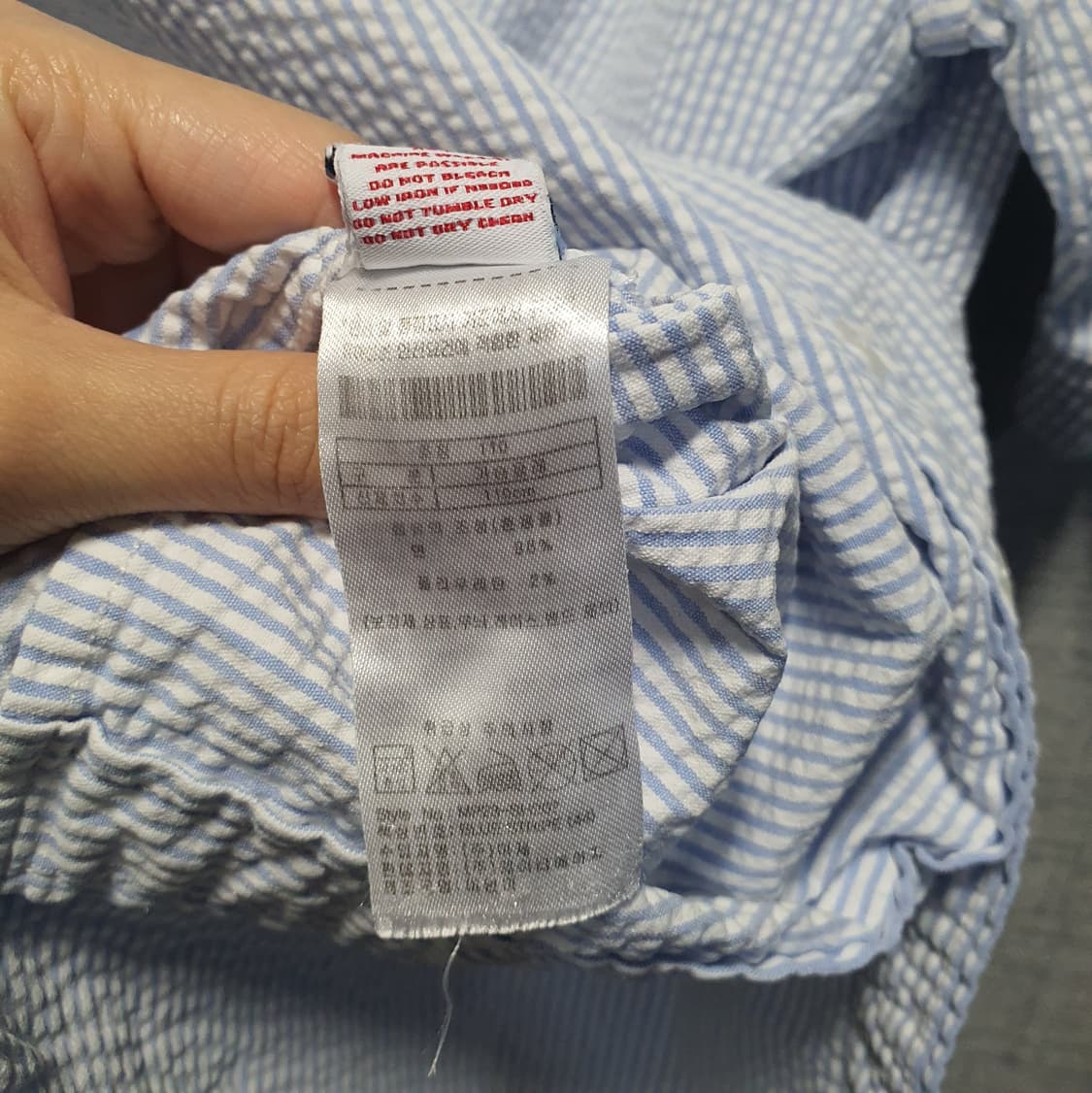 US 폴로 시어서커 반팔 셔츠 블루 2XL 상품이미지5
