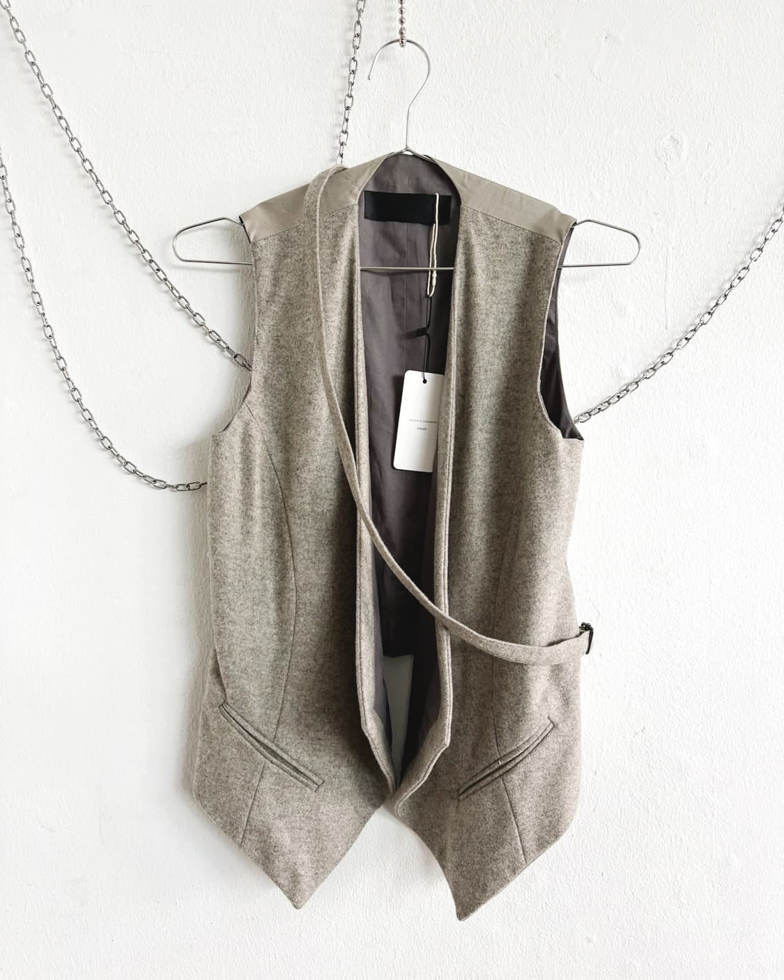 하이더아커만 사선 본디지 레이어드 울 베스트 상품이미지2