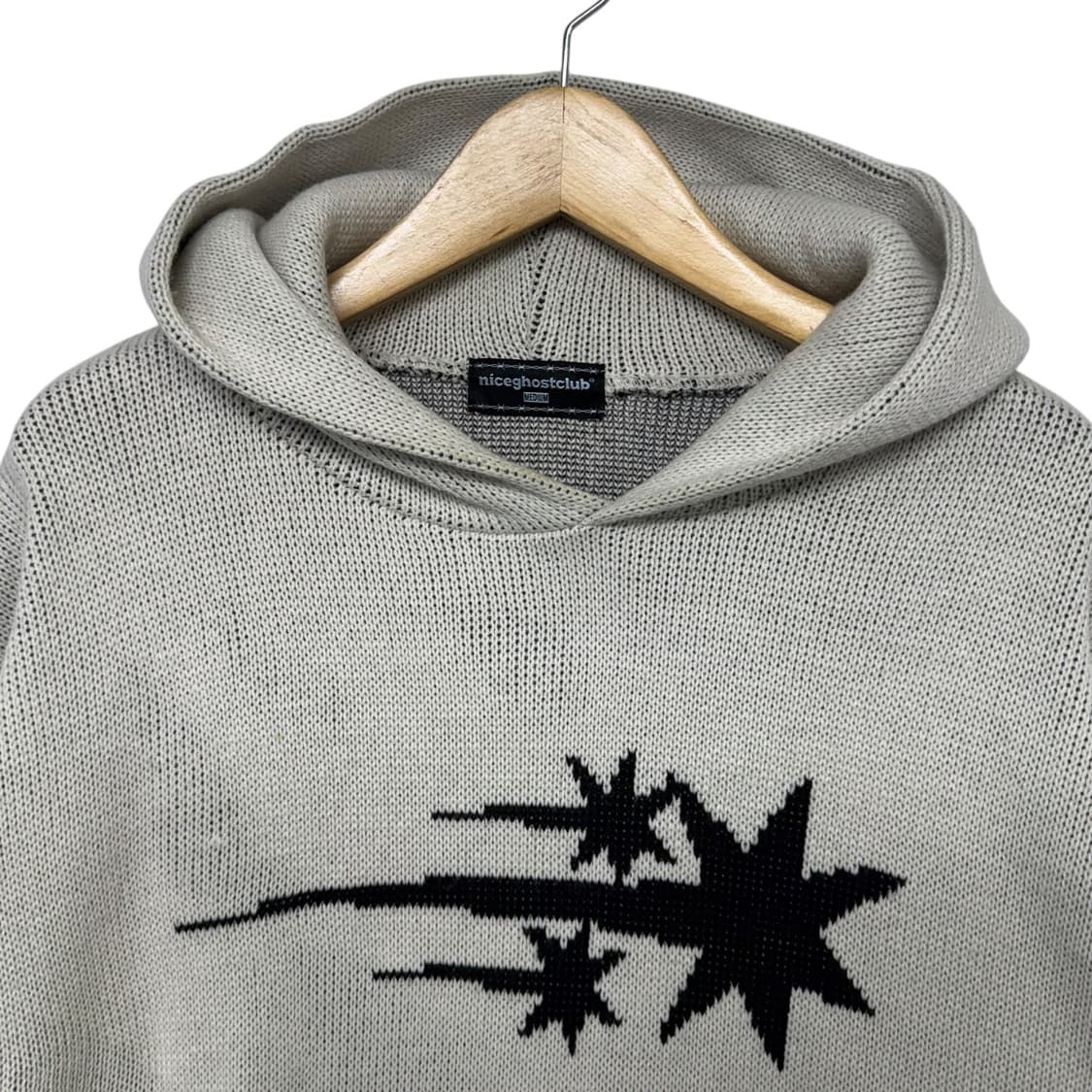 나이스고스트클럽 3스타 로고 니트후드 상품이미지2