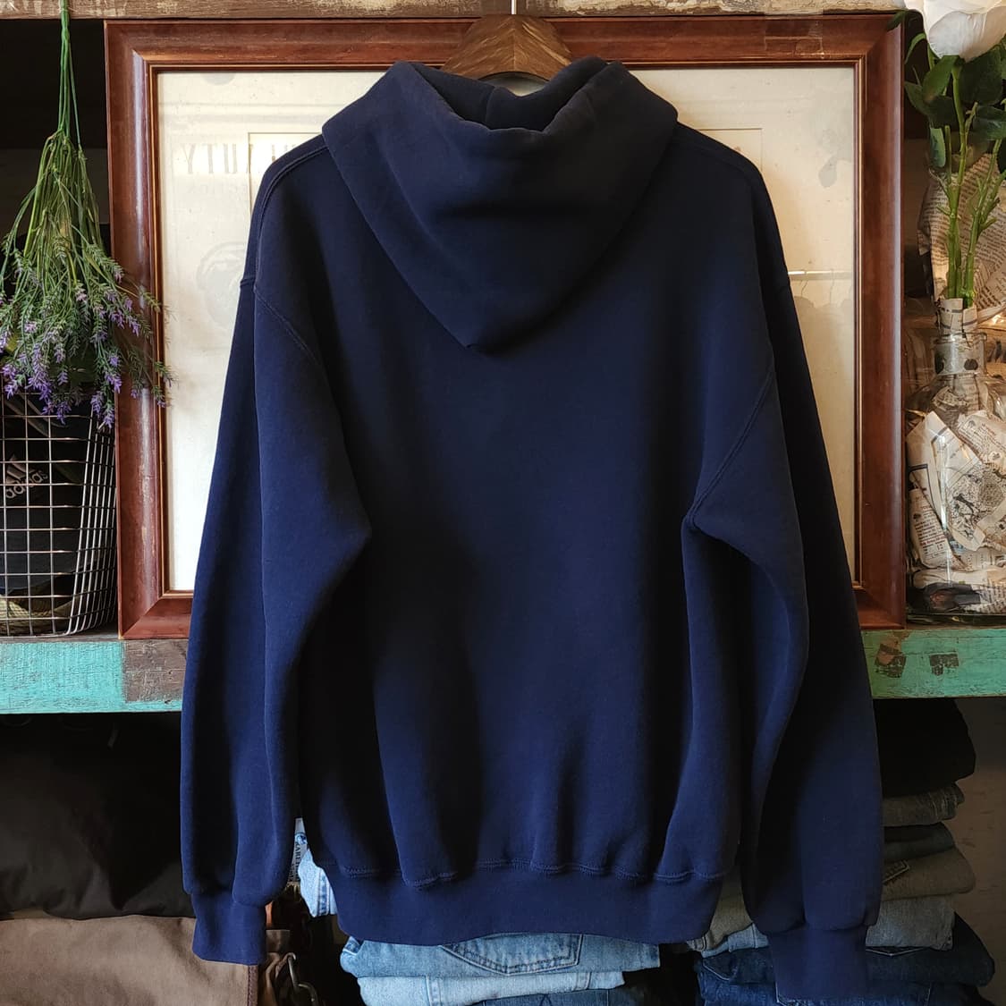 90s 러셀 후드 스웻셔츠 블랭크 오리지널 빈티지 M 상품이미지3