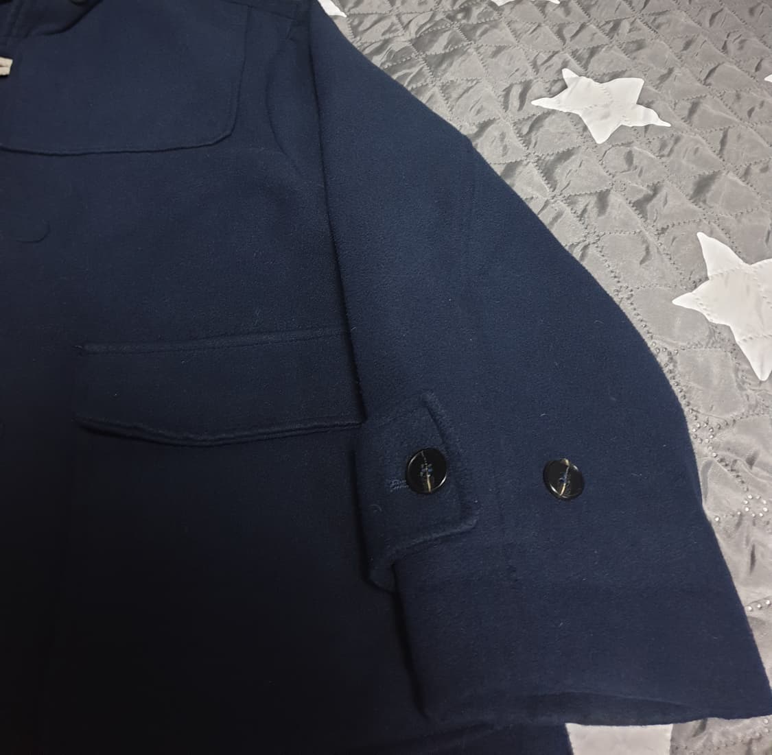 NINE TWO 안감누빔 토클 후드 미디코트 네이비 (F) 상품이미지3