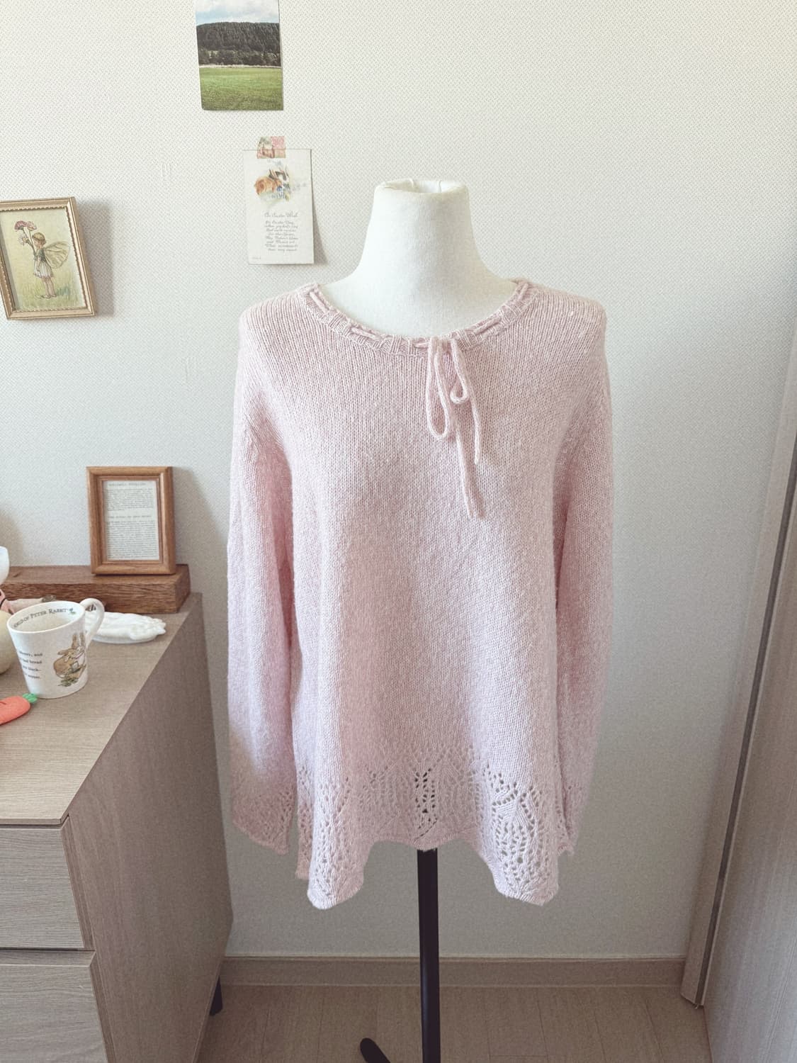 연핑크 끈 니트 / 색감 넘 예쁨.. 상품이미지1