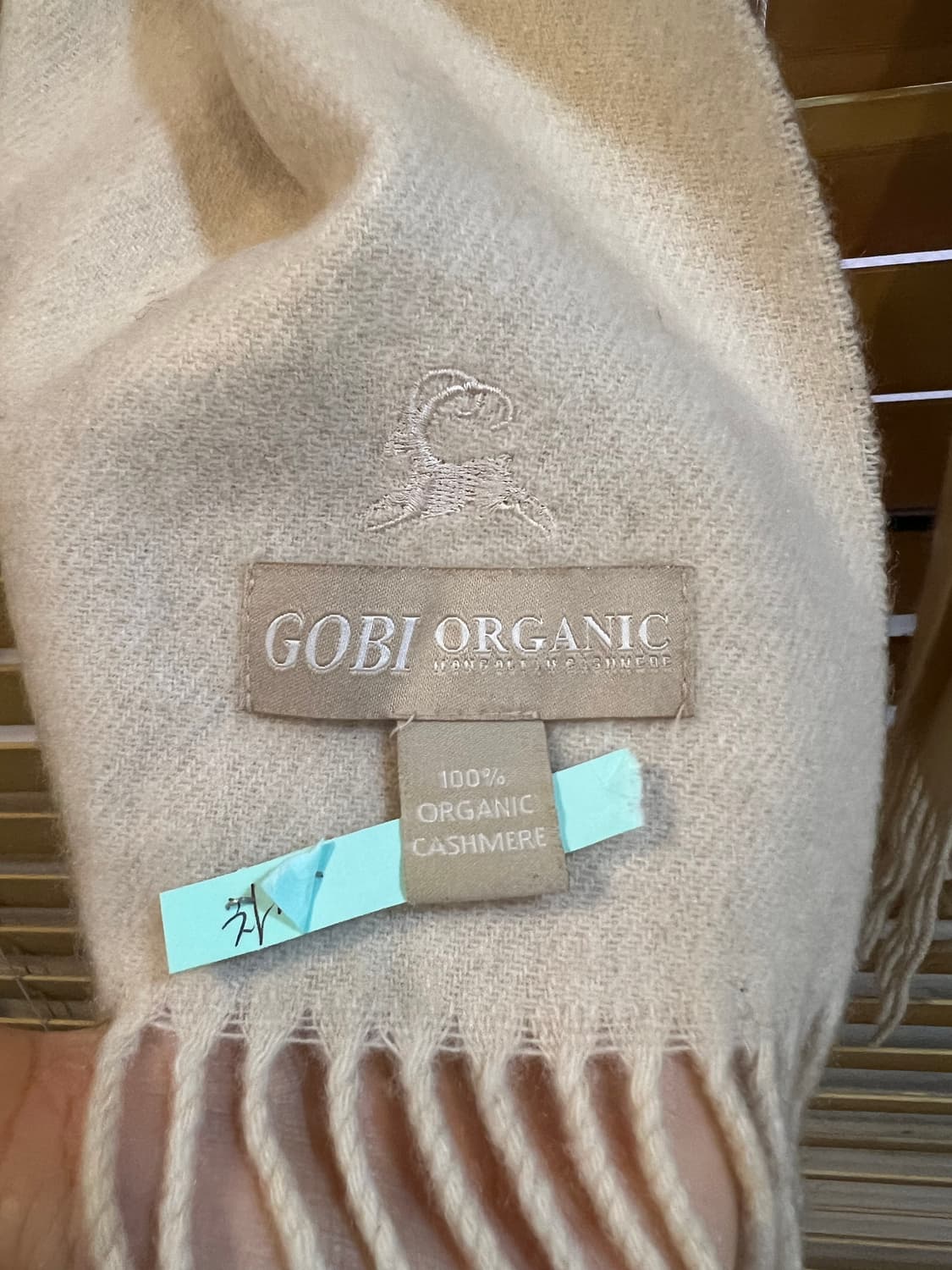 고비 GOBI 크림베이지 캐시미어100 머플러 목도리 상품이미지9