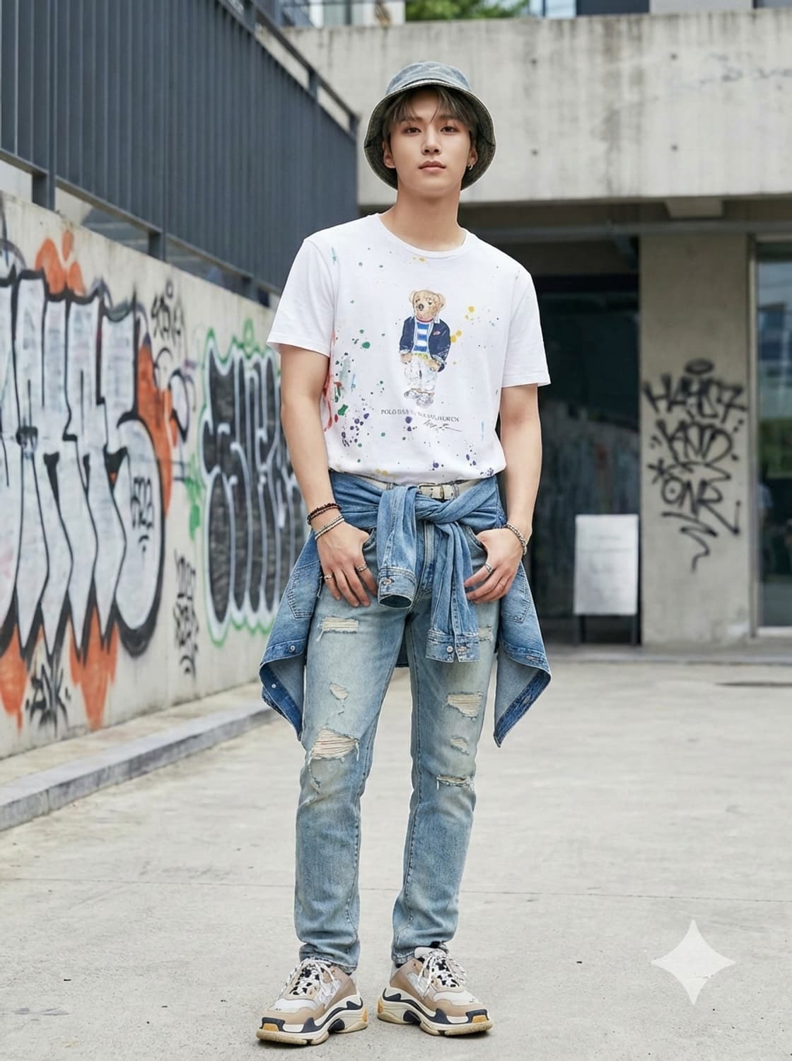 폴로 랄프로렌 폴로베어 페인트 스플래터 반팔 티셔츠 상품이미지1