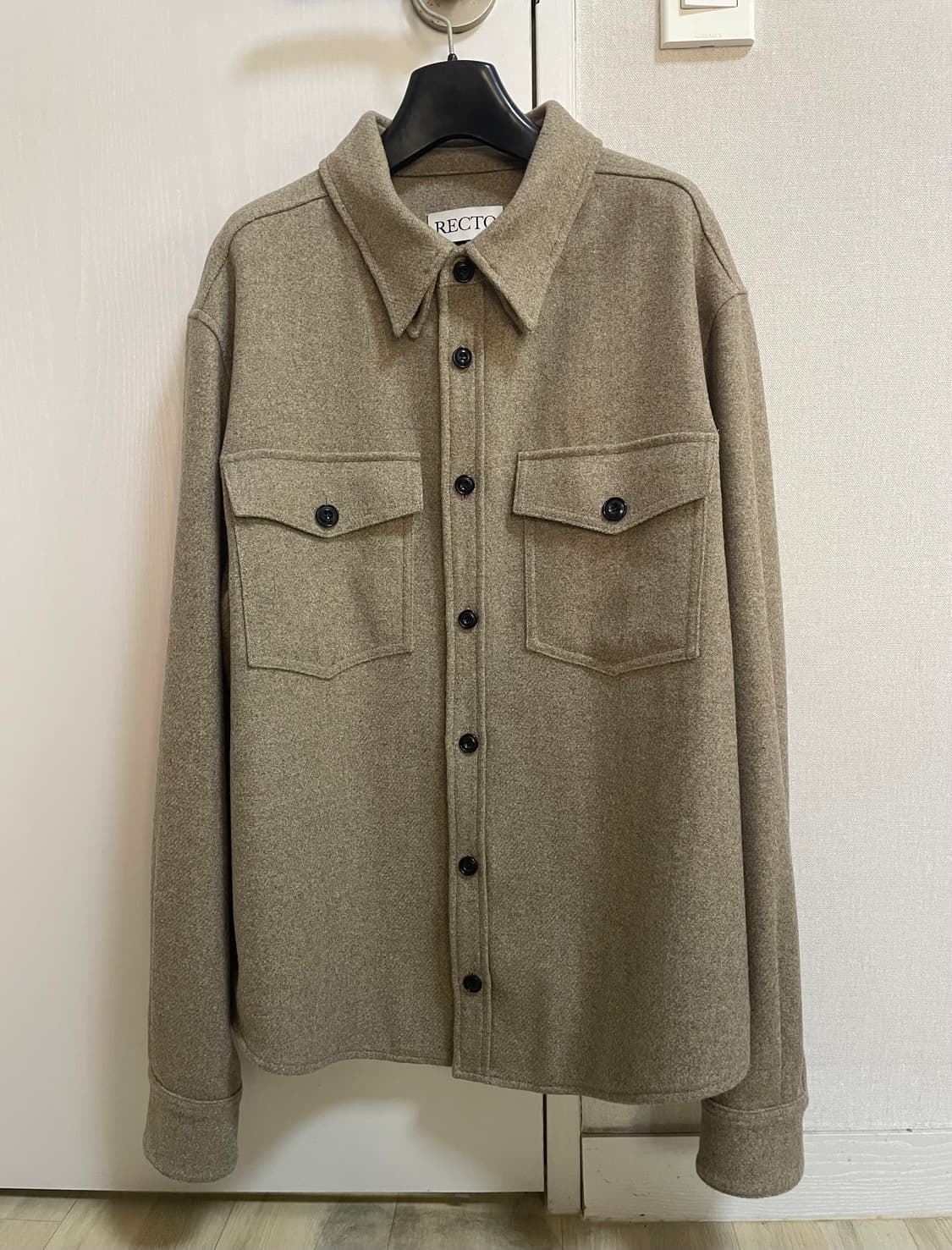 새제품) 렉토 포켓 오피스 셔츠 자켓 라이트카키 카키베이지 M 상품이미지6