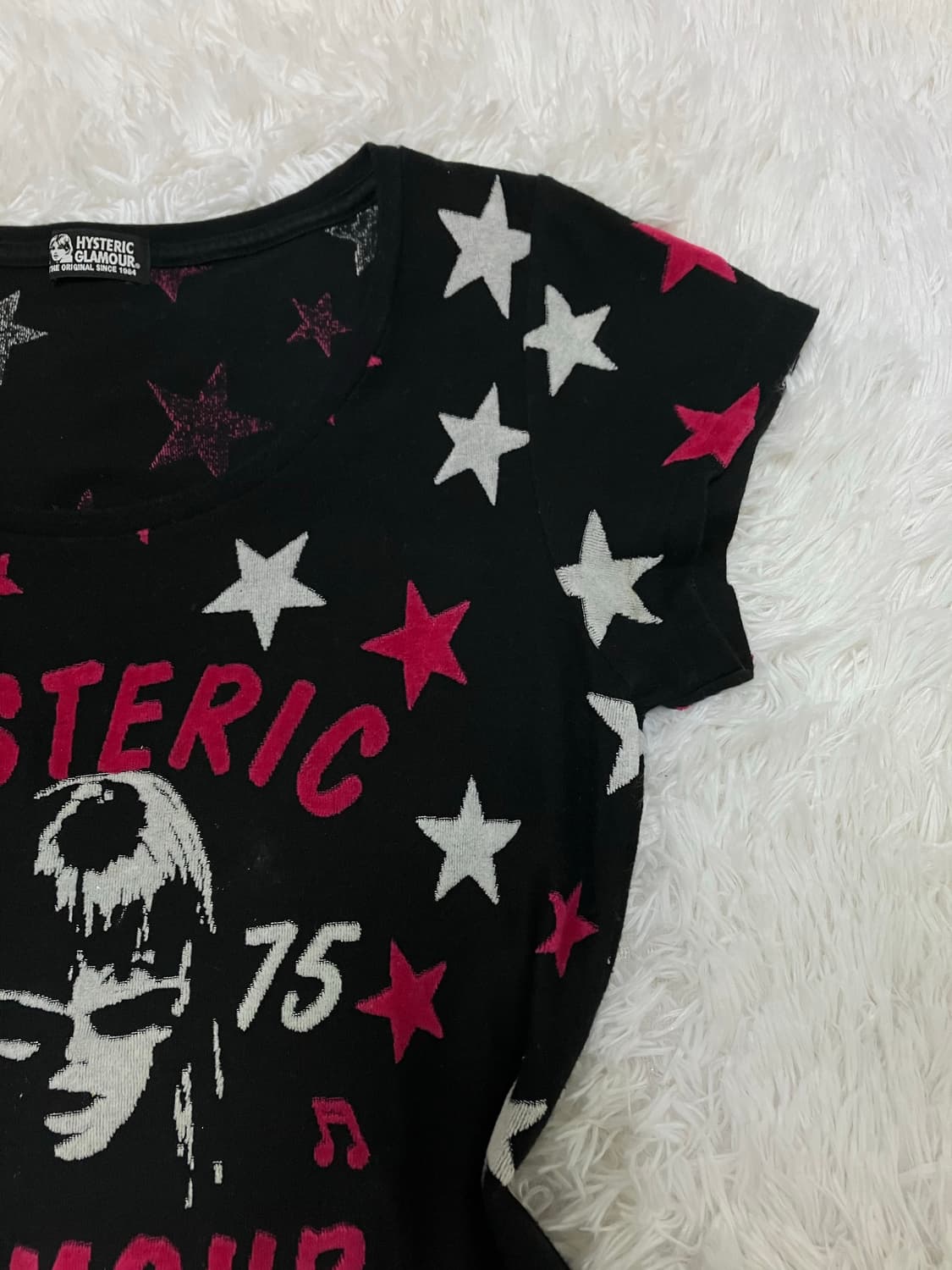 히스테릭 글래머 블랙 스타 반팔 1053 y2k 스트릿 갸루 펑키 일본빈 상품이미지3