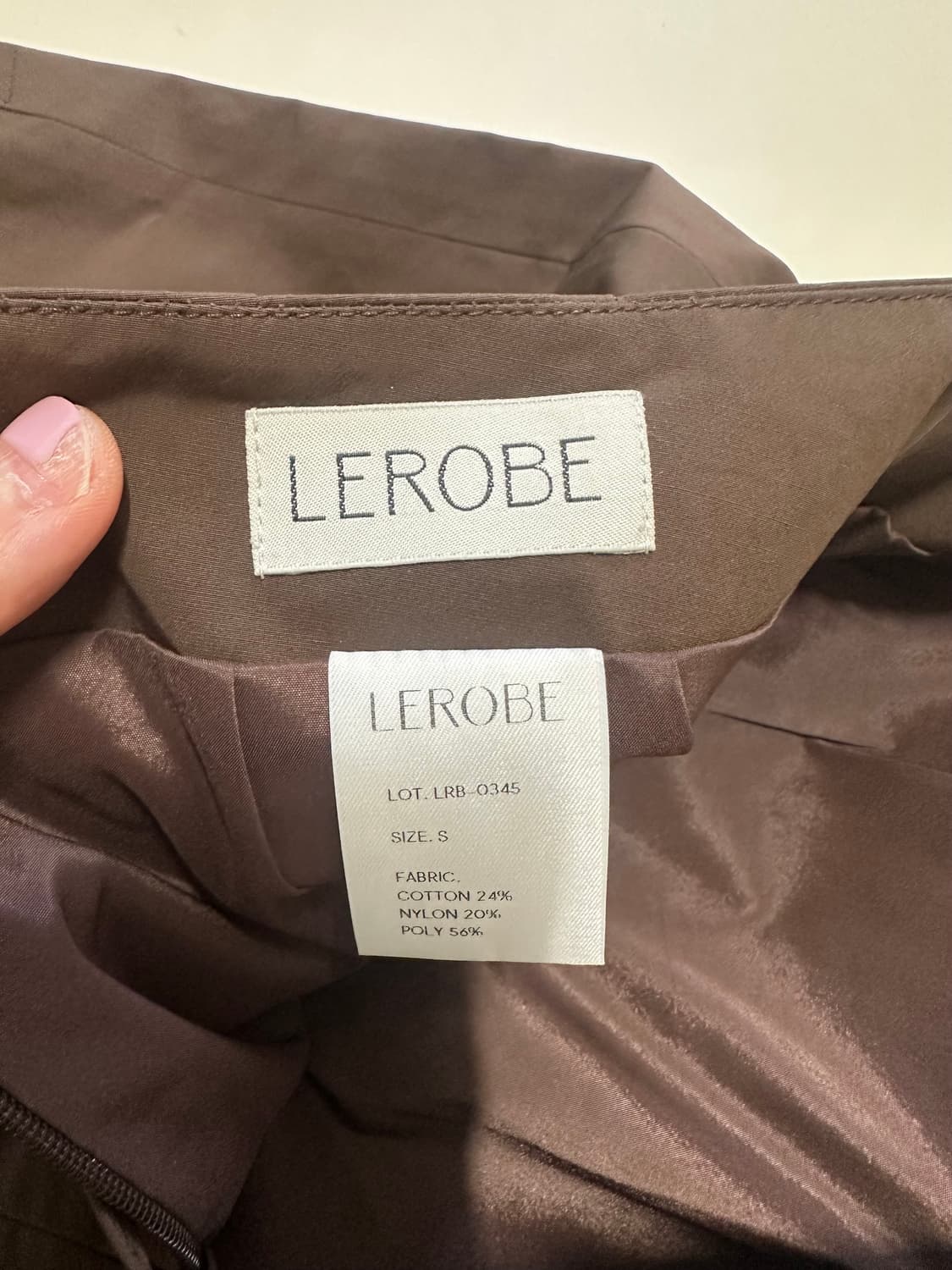 (새상품) LEROBE 브라운 바스락 스커트 상품이미지5
