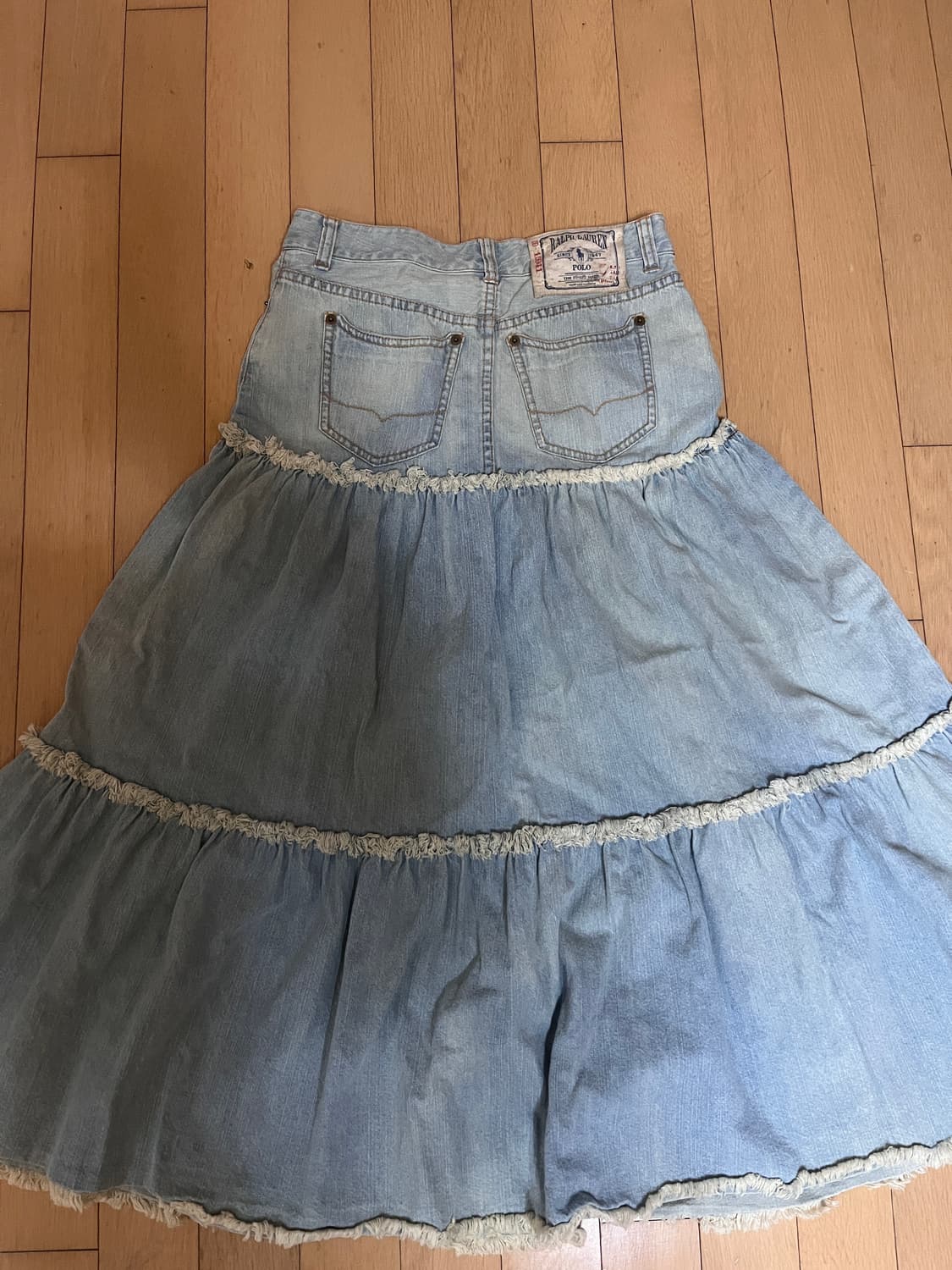 폴로 랄프로렌 빈티지 데님 캉캉 롱스커트 청치마 상품이미지6