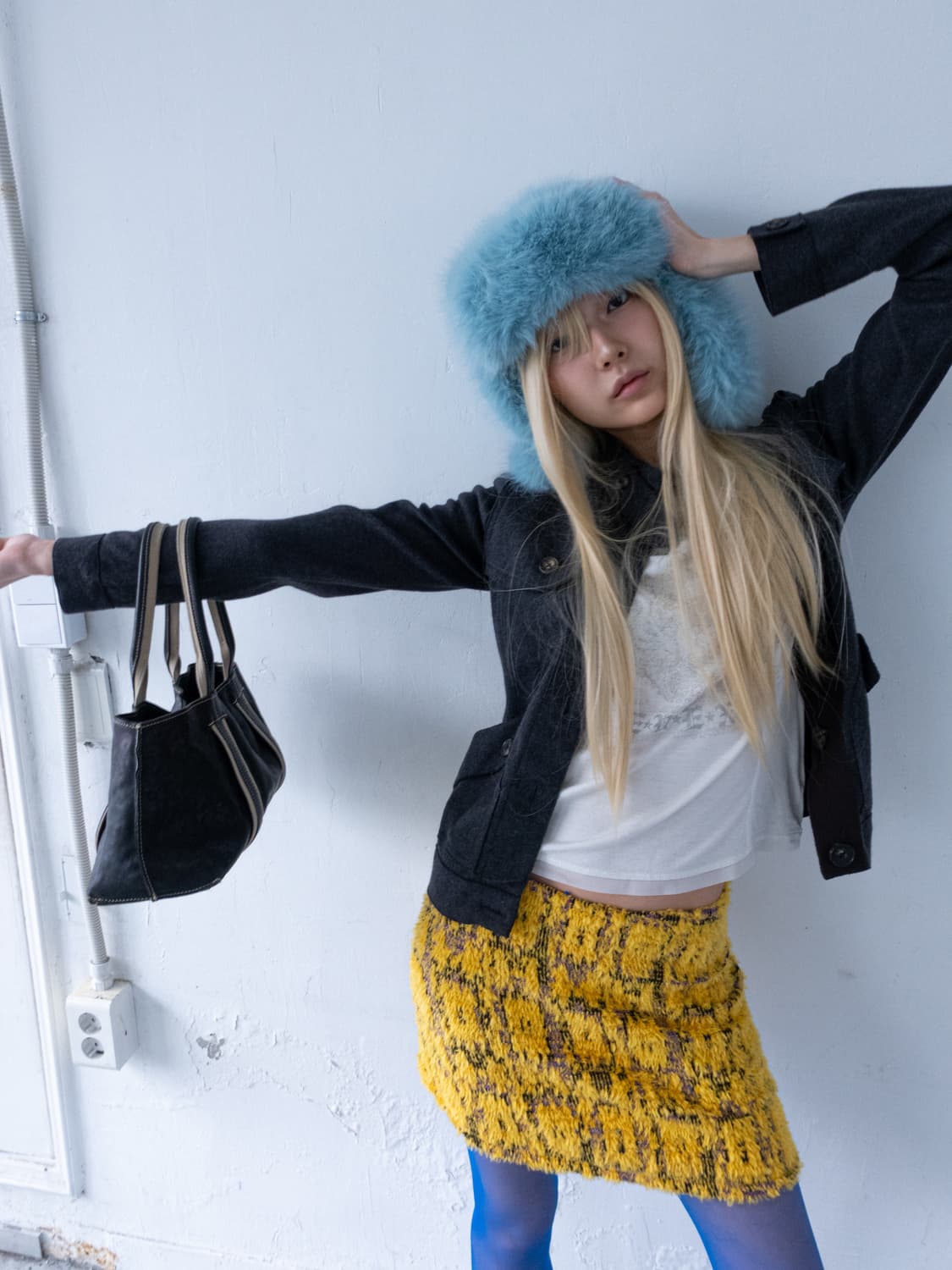 yellow vintage pattern mini skirt 상품이미지2