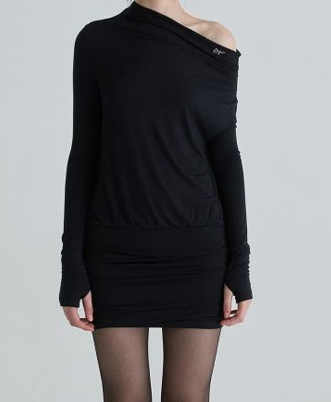 낫유어로즈 셔링 심볼 드레스 블랙 새상품 상품이미지1