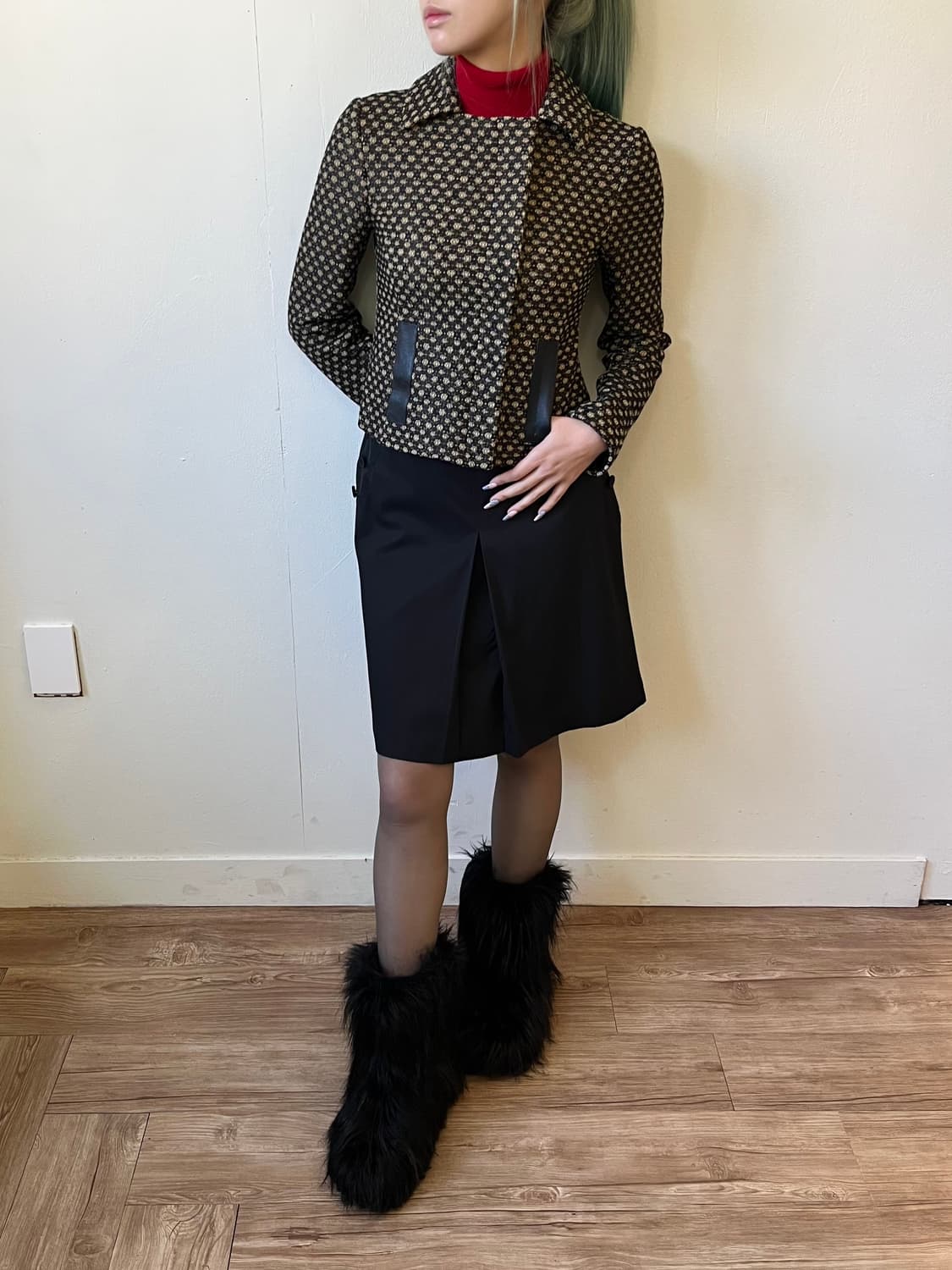 nanette lepore 도트 레더 트위드 자켓 상품이미지4