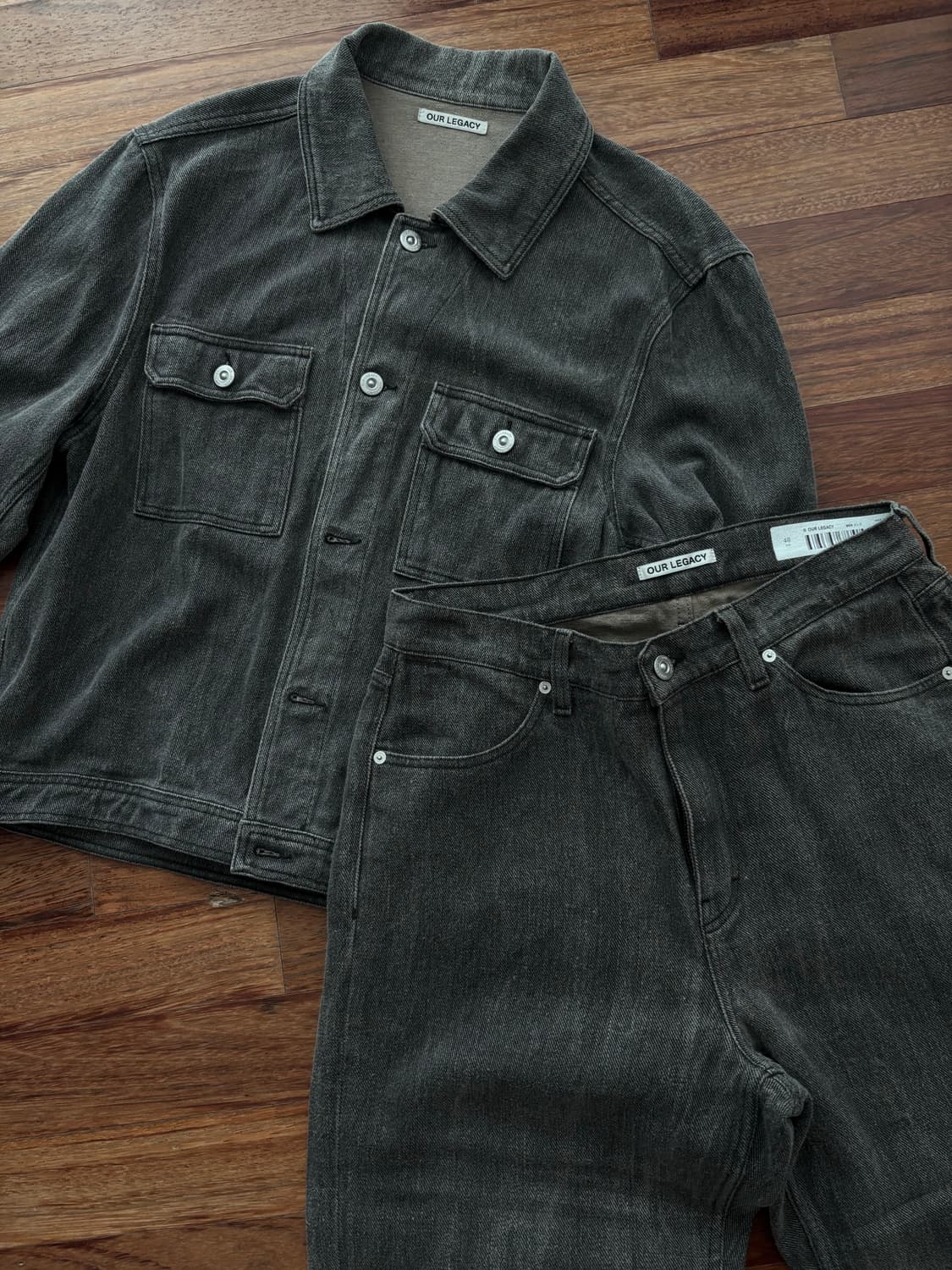 Our Legacy 그레이 리넨 코티드 데님 셋업 상품이미지1