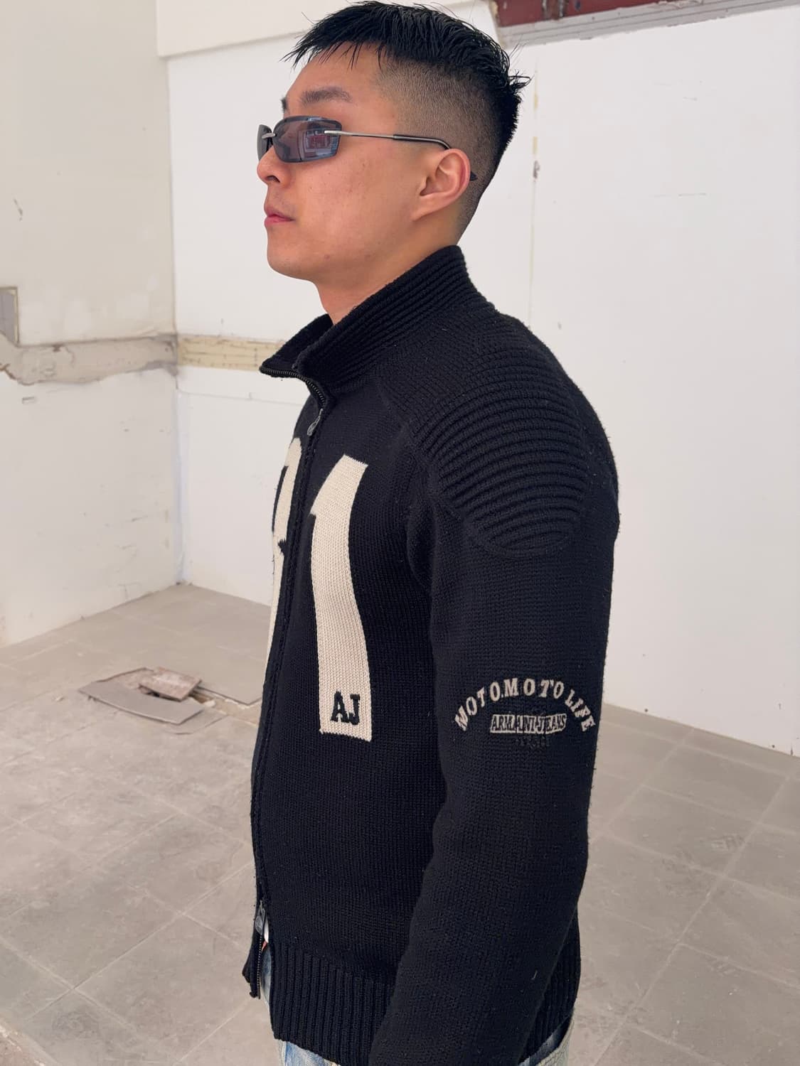 Armani Jeans 81 motorcycle knit zip-up 상품이미지3