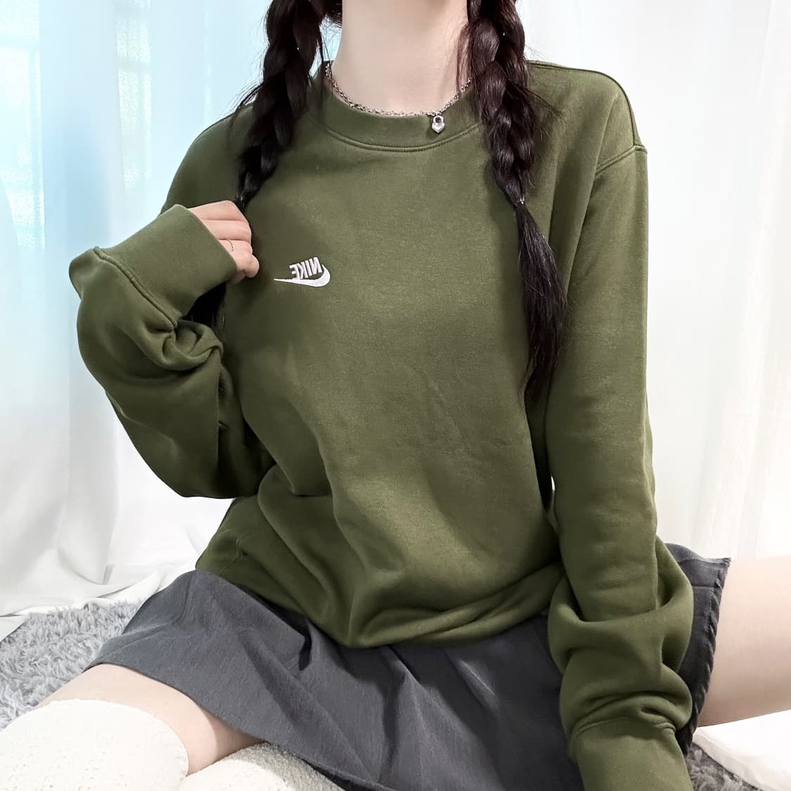 나이키 스우시 말차 맨투맨 상품이미지3