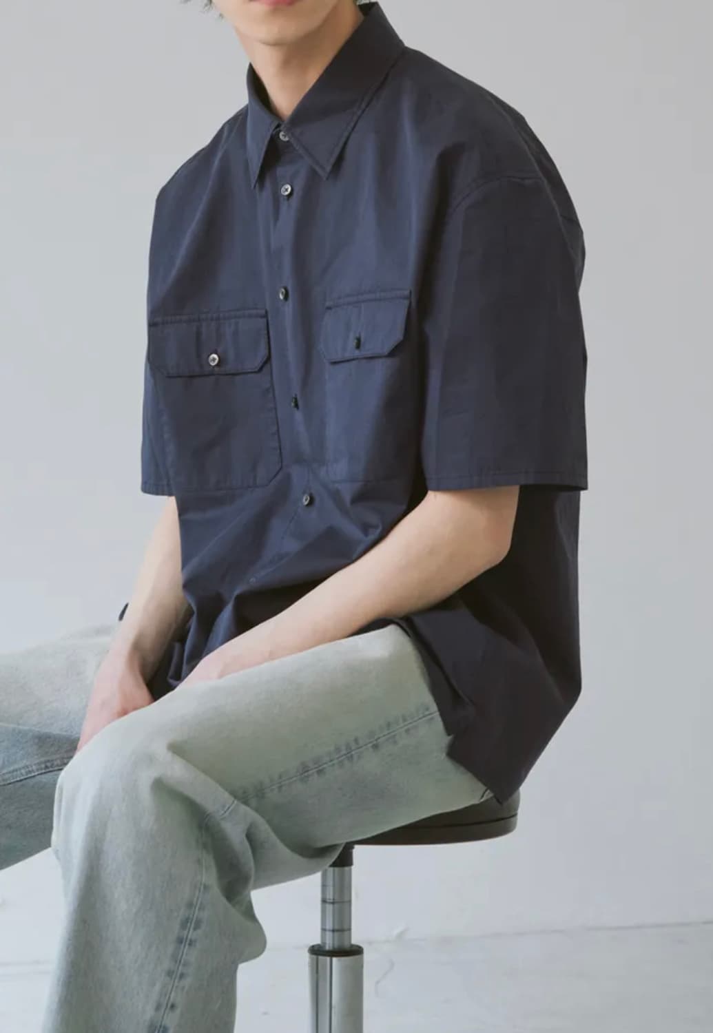 (오늘만급처)유니온블루 투포켓 네이비 반팔셔츠L 새상품 상품이미지1