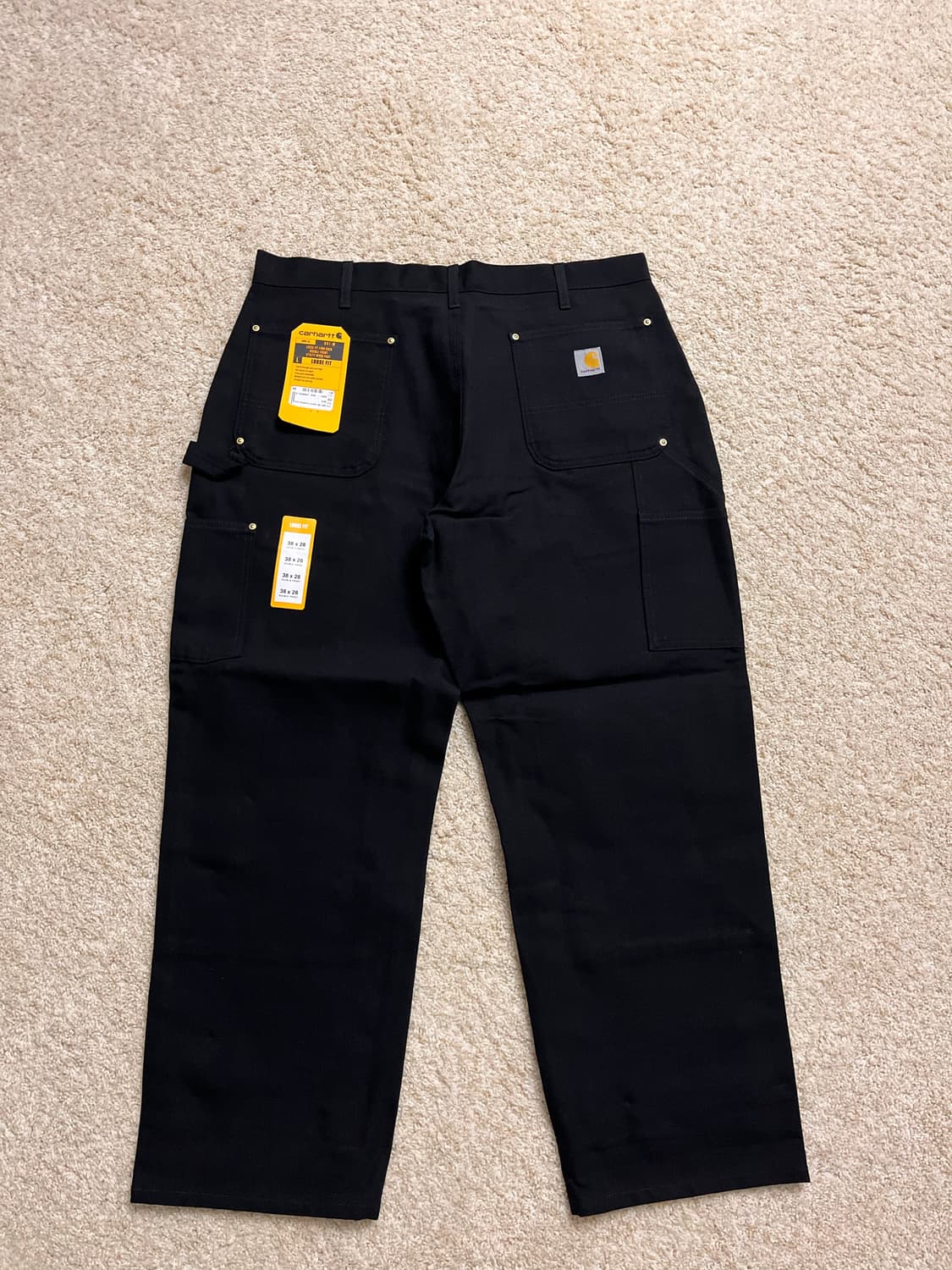 [새상품] 칼하트 B01 루즈핏 더블니 워크 팬츠 블랙 38x28 상품이미지5
