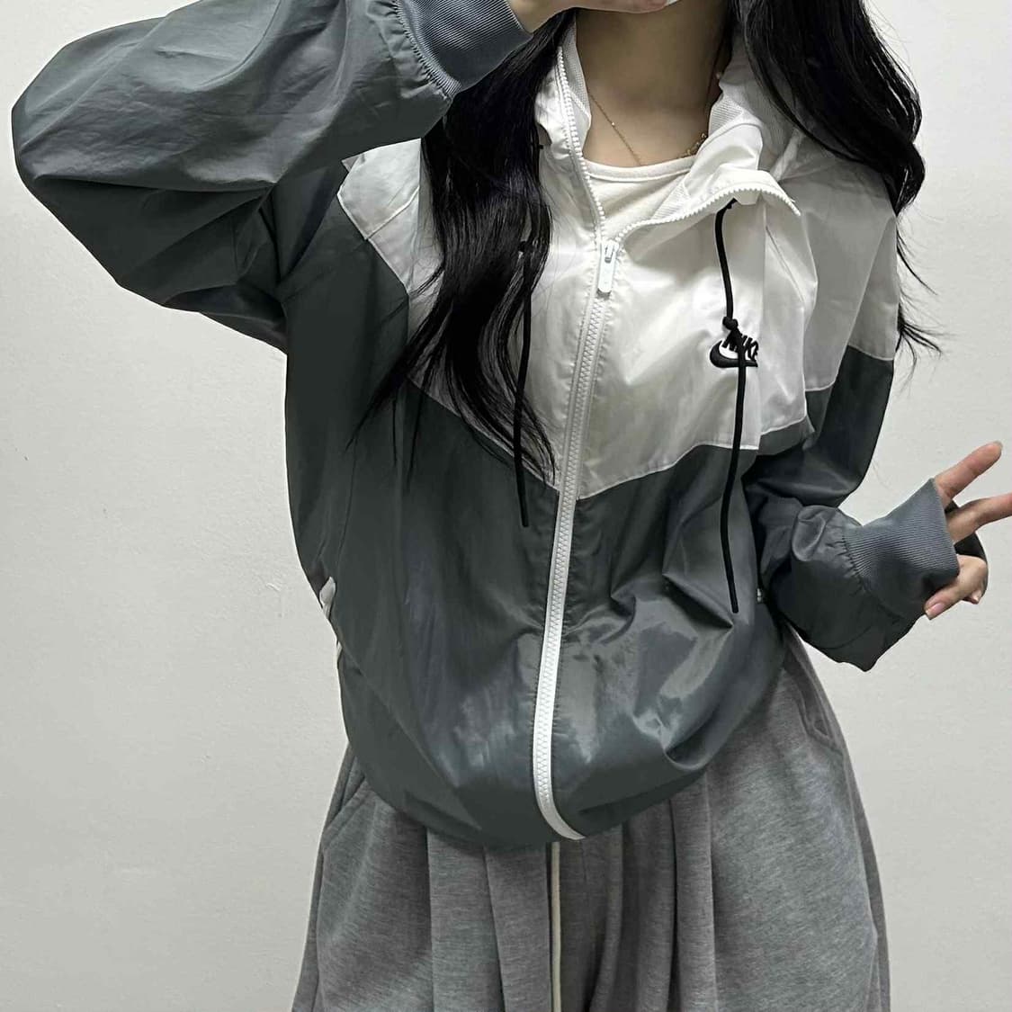 나이키 준신형 그레이 배색 윈드브레이커 자켓 우븐 윈드러너 바람막이(XX 상품이미지1