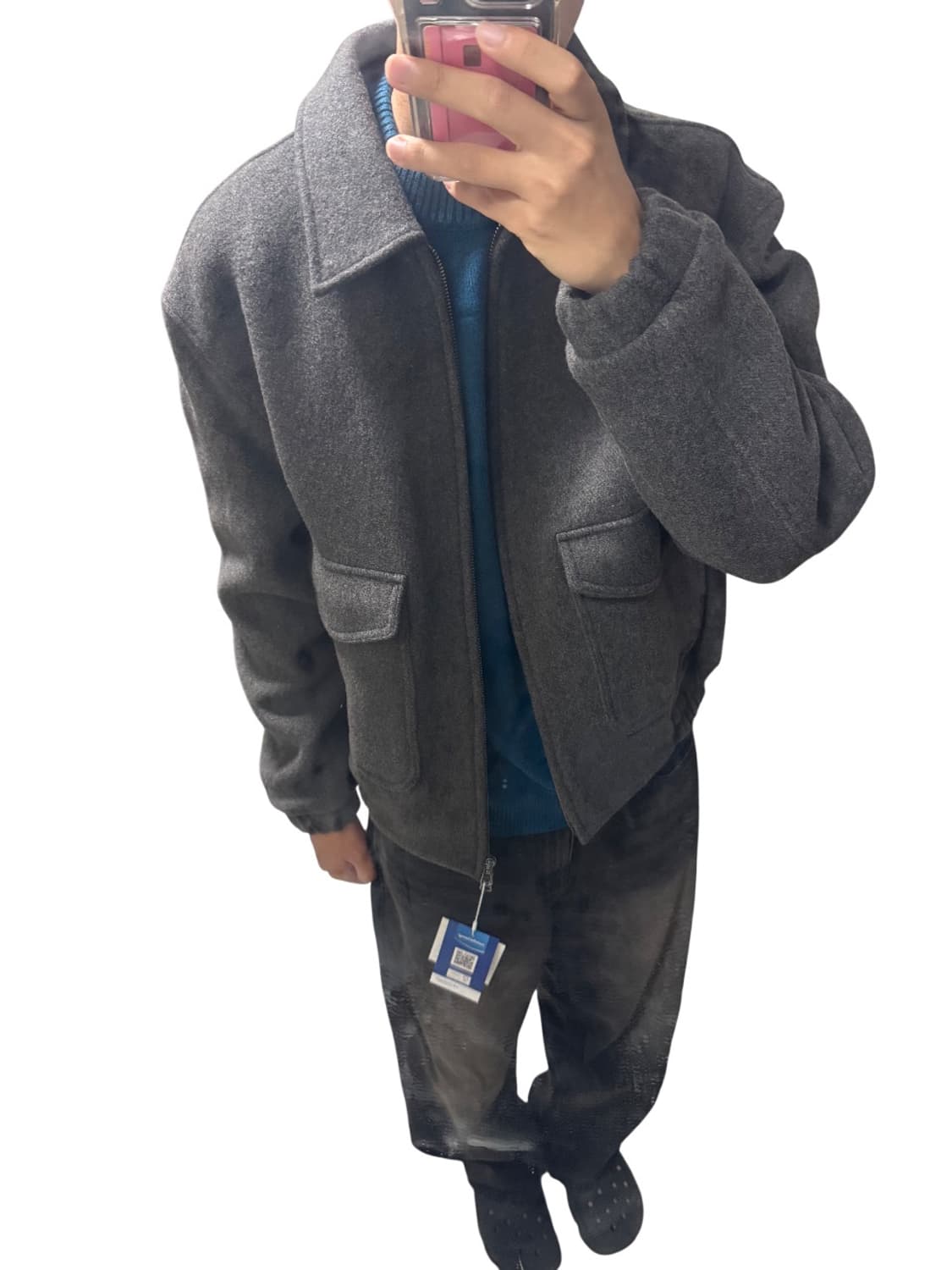 인사일런스 디테처블 칼라 캐시미어 블루종 GREY BROWN 상품이미지1