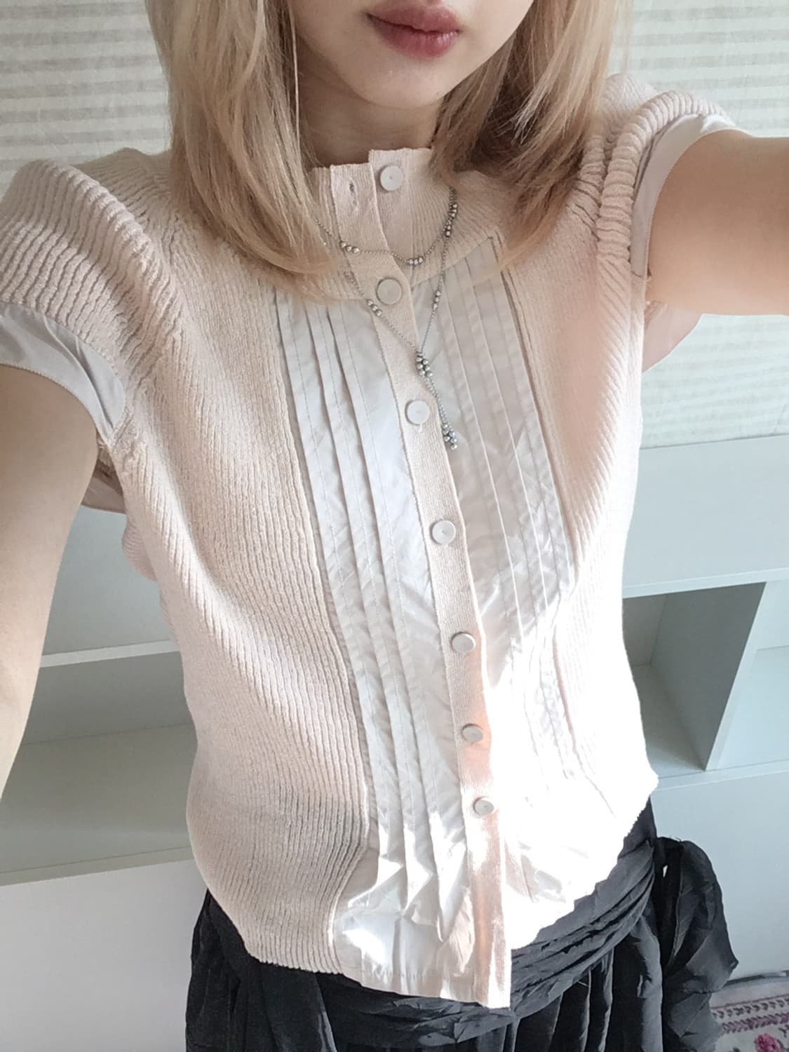 jpn vintage peach pink pearl knit 상품이미지8