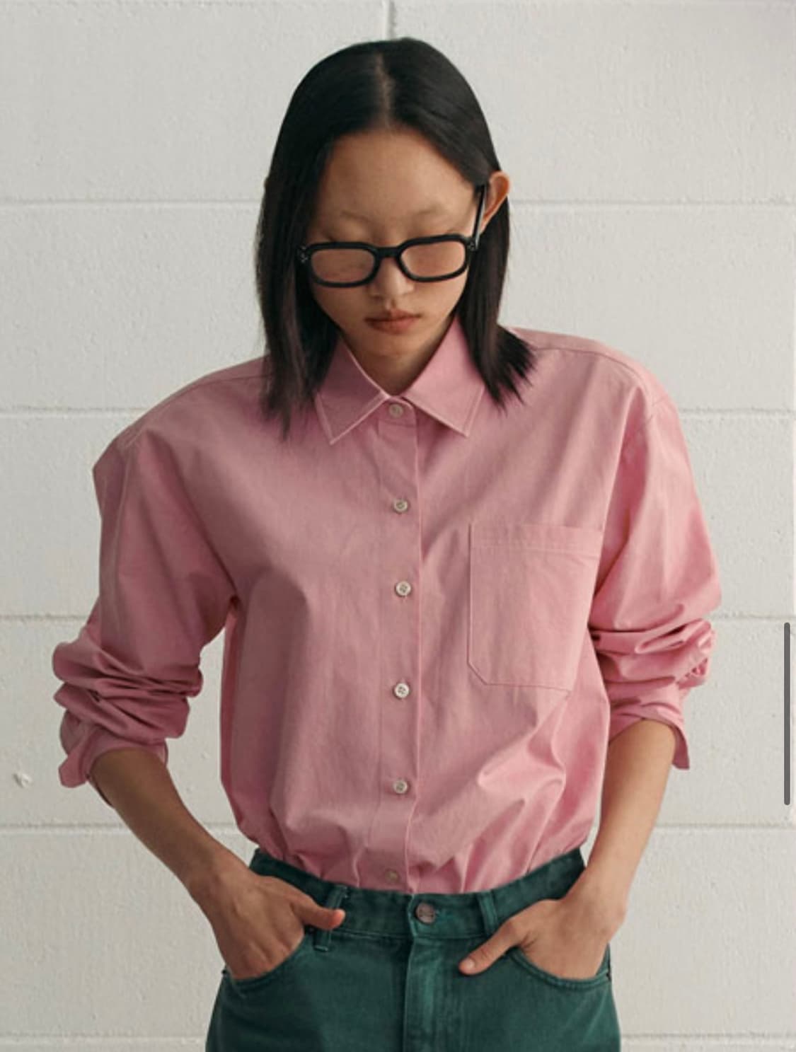 시엔느 포플린 로고 셔츠 빈티지 핑크 (새상품 / 택 O) 상품이미지1