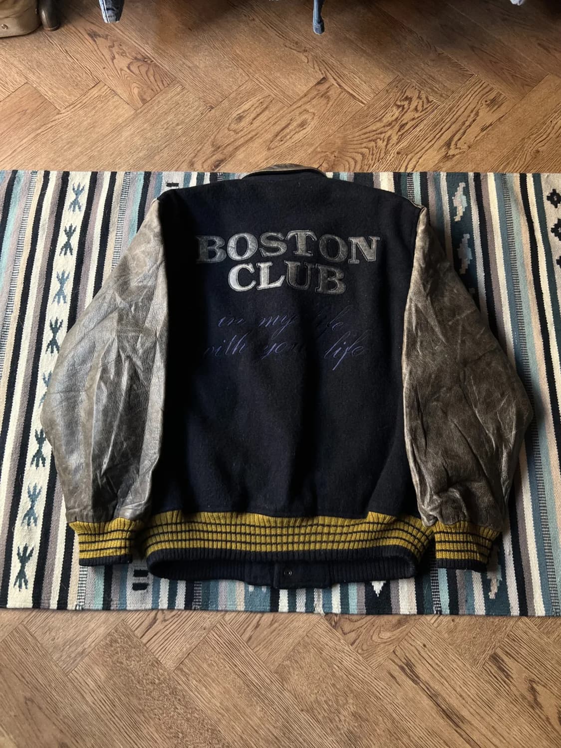 [M]BOSTON CLUB 리얼레더 울 바시티 자켓 상품이미지1