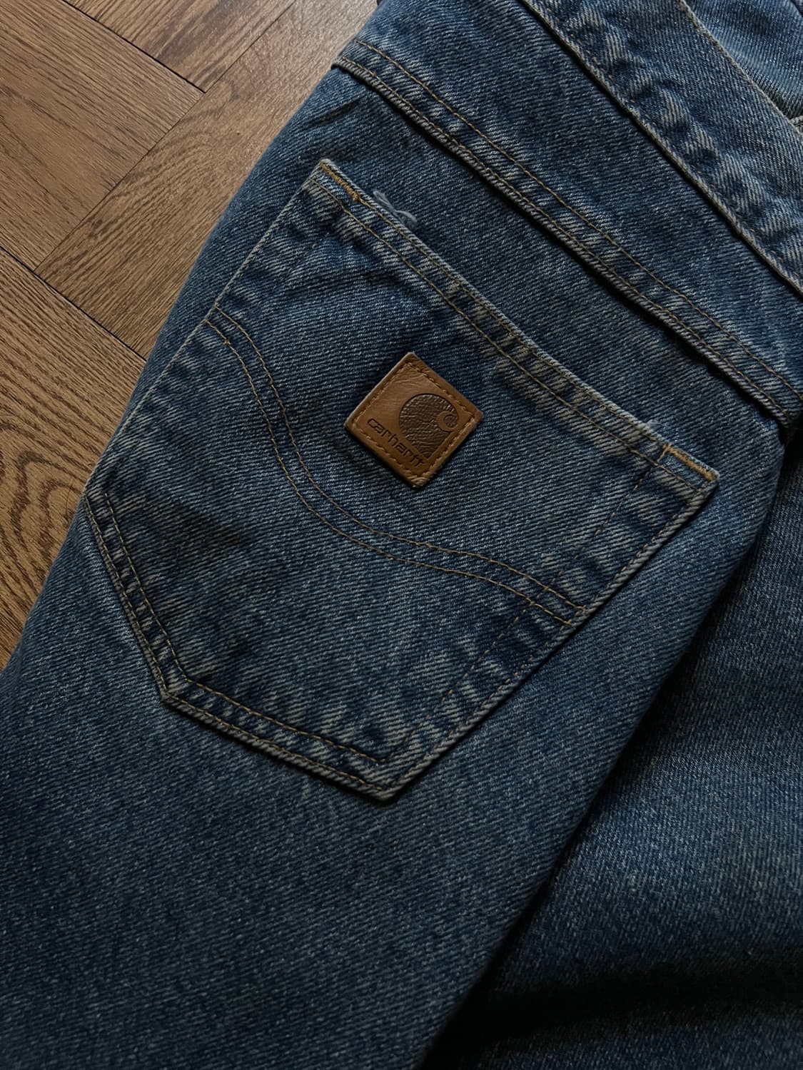 [30]칼하트 USA 체크 라이닝 워크 데님 팬츠 상품이미지6