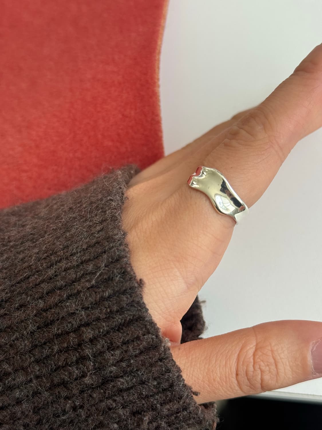 실버925 웨이브 볼드링 반지 상품이미지3