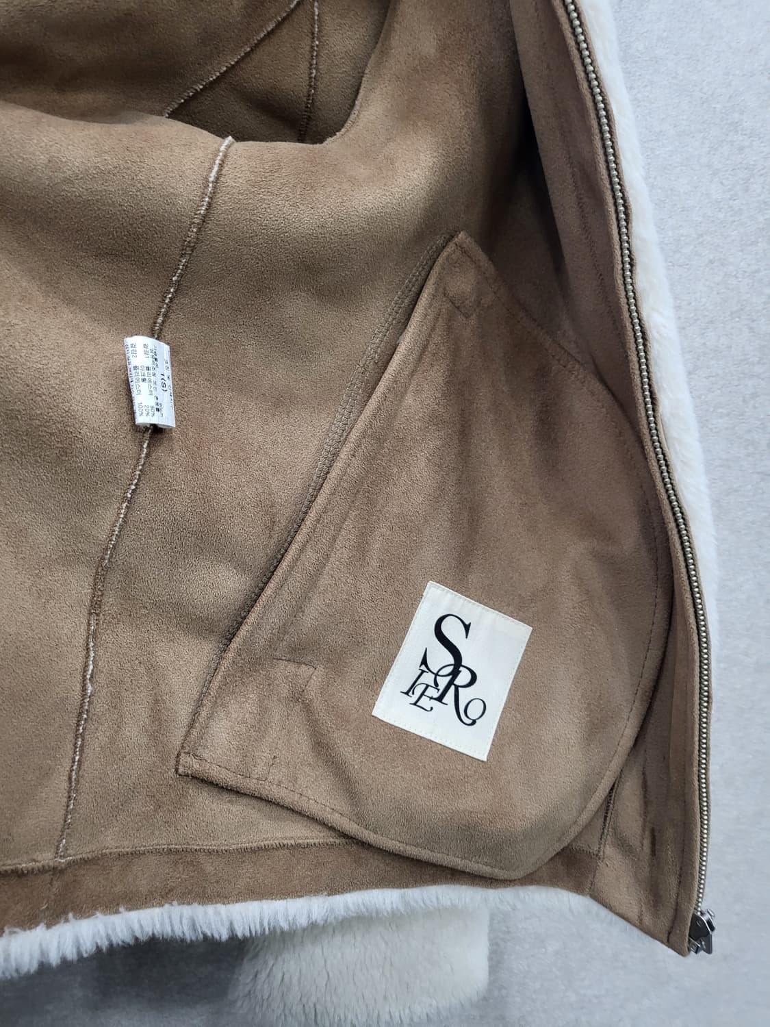 시에로(siero) 아이보리 무스탕 자켓 상품이미지3