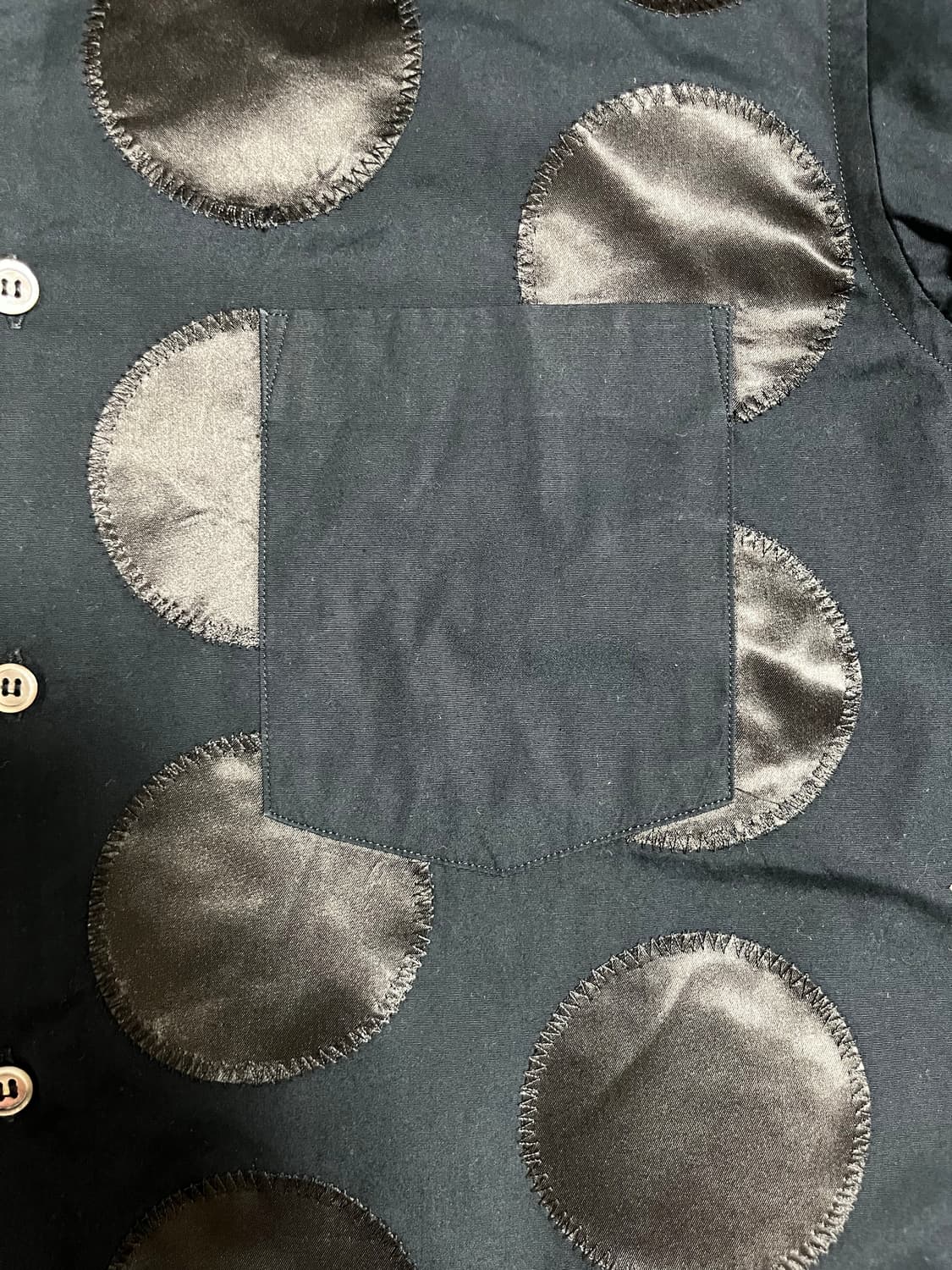 (XS) 꼼데가르송 옴므플러스 도트 하프셔츠 블랙 상품이미지7