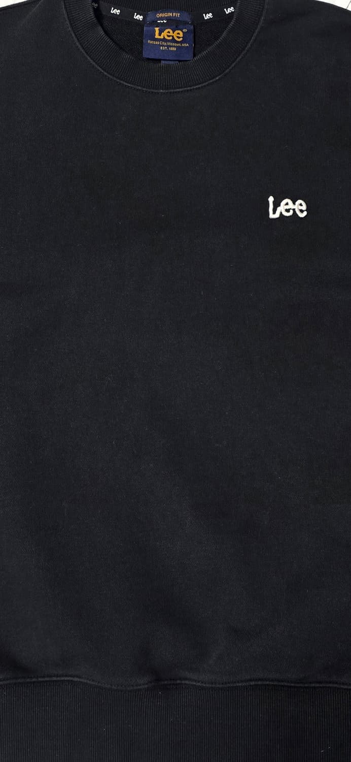 Lee 리 ORIGIN FIT 검정 오버핏 맨투맨 S 상품이미지5