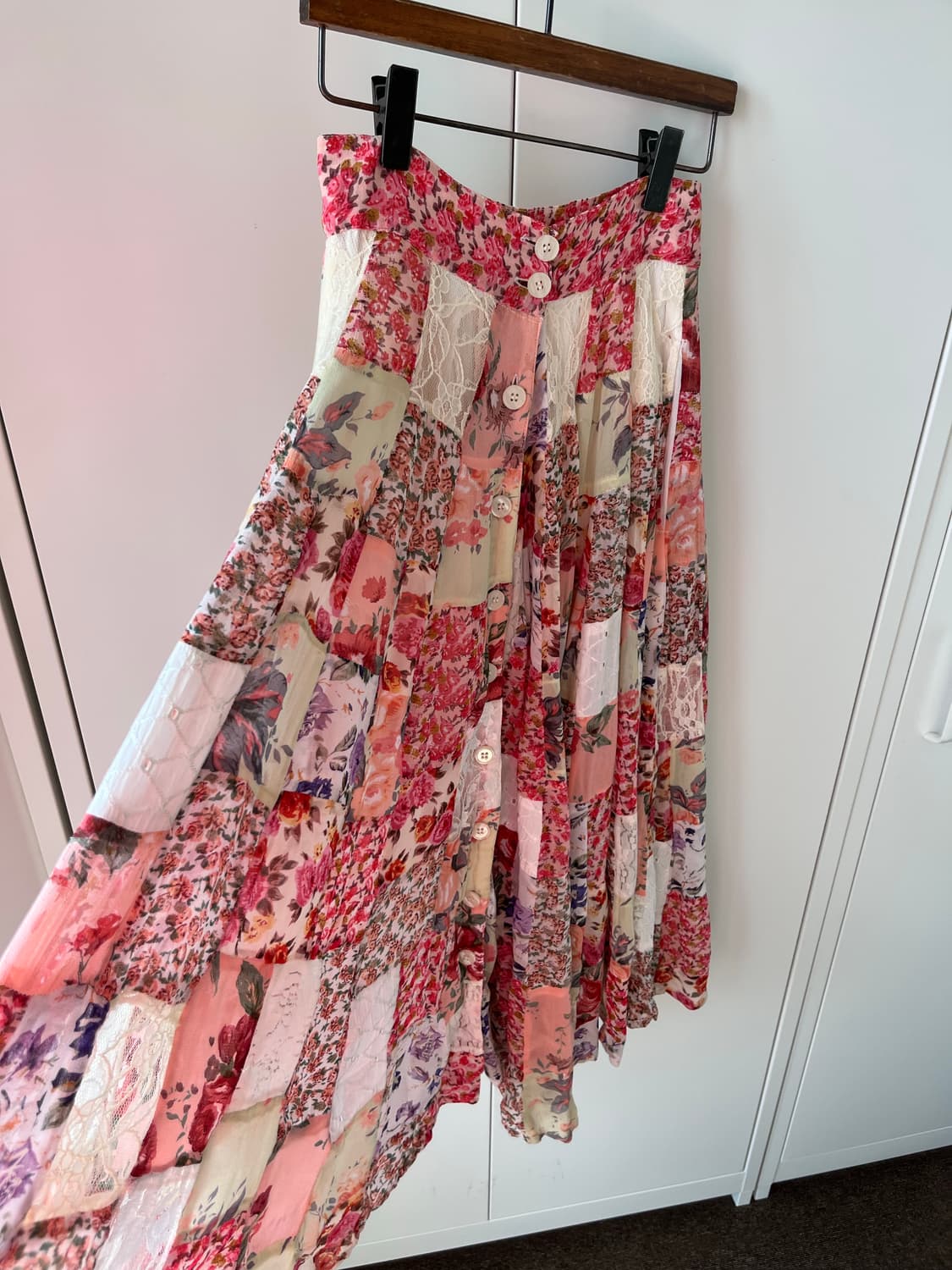 Togetheri 잔꽃 패치워크 레이스 스커트 상품이미지10