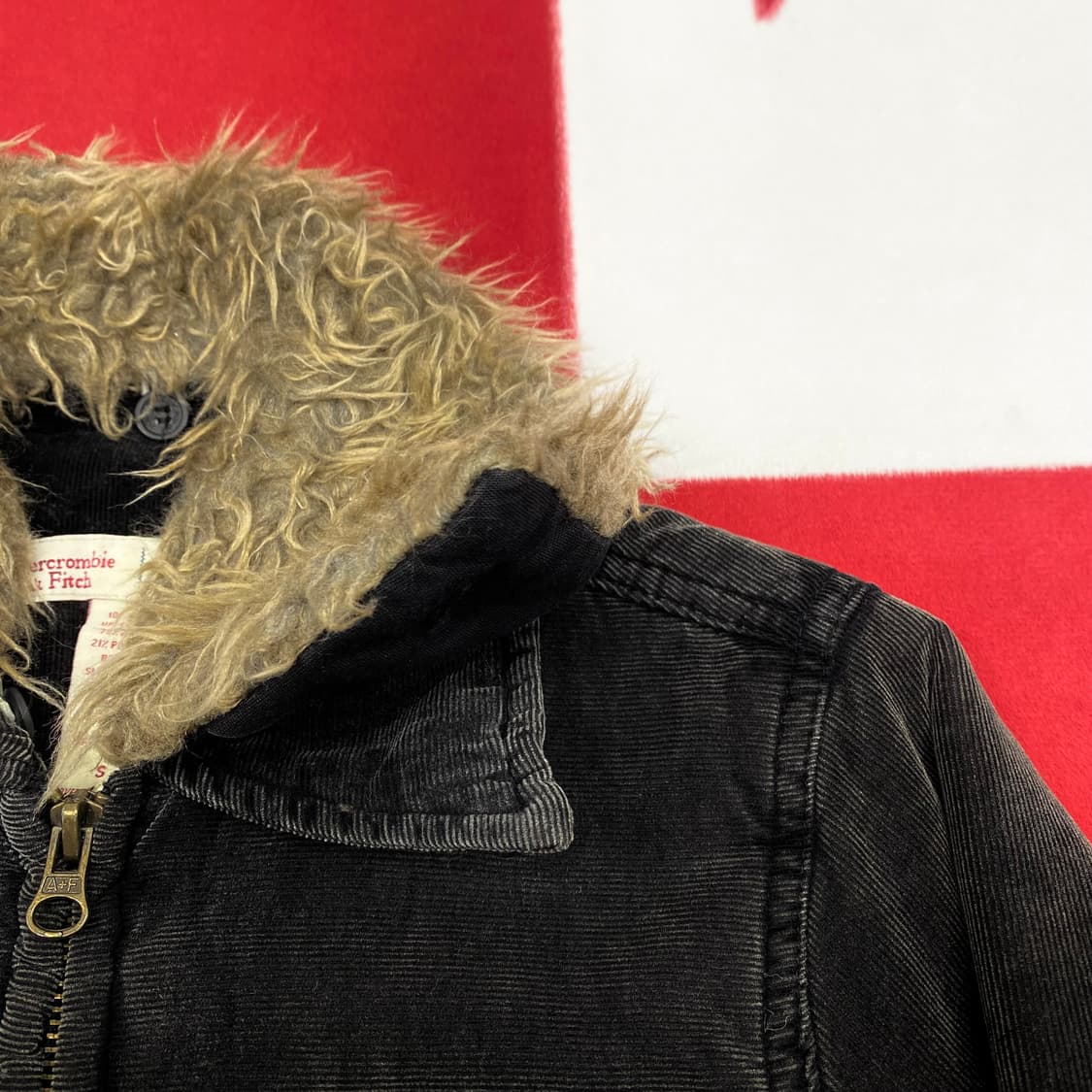 아베크롬비 코듀로이 쉐르파 자켓 여성S 실측44 상품이미지3
