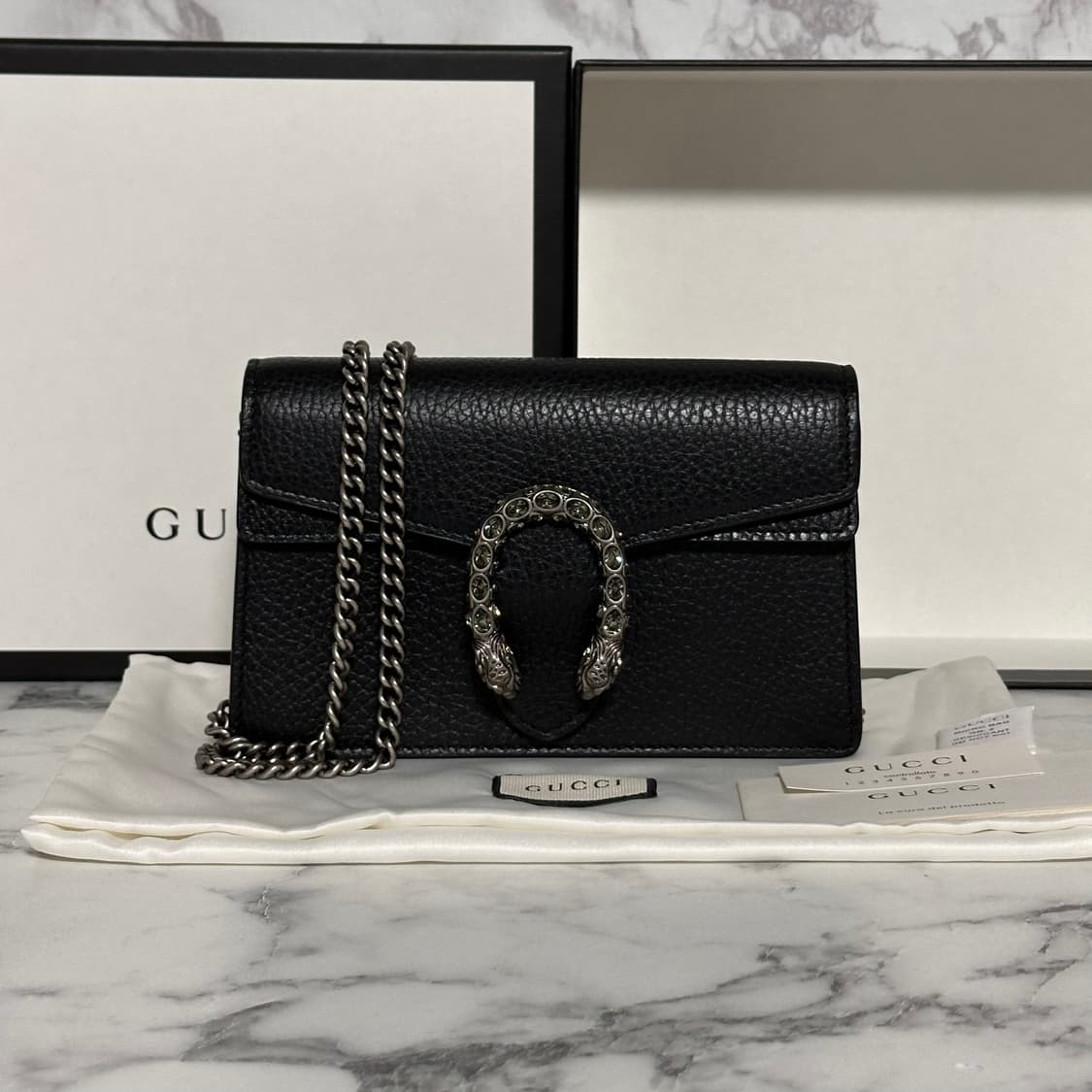 {새상품} 구찌 디오니서스 슈퍼 미니백 블랙 상품이미지1