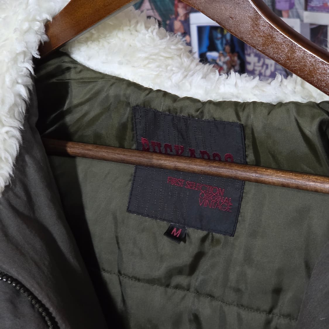 버커루 Y2K 카키 라쿤 퍼 패디드 점퍼 상품이미지9