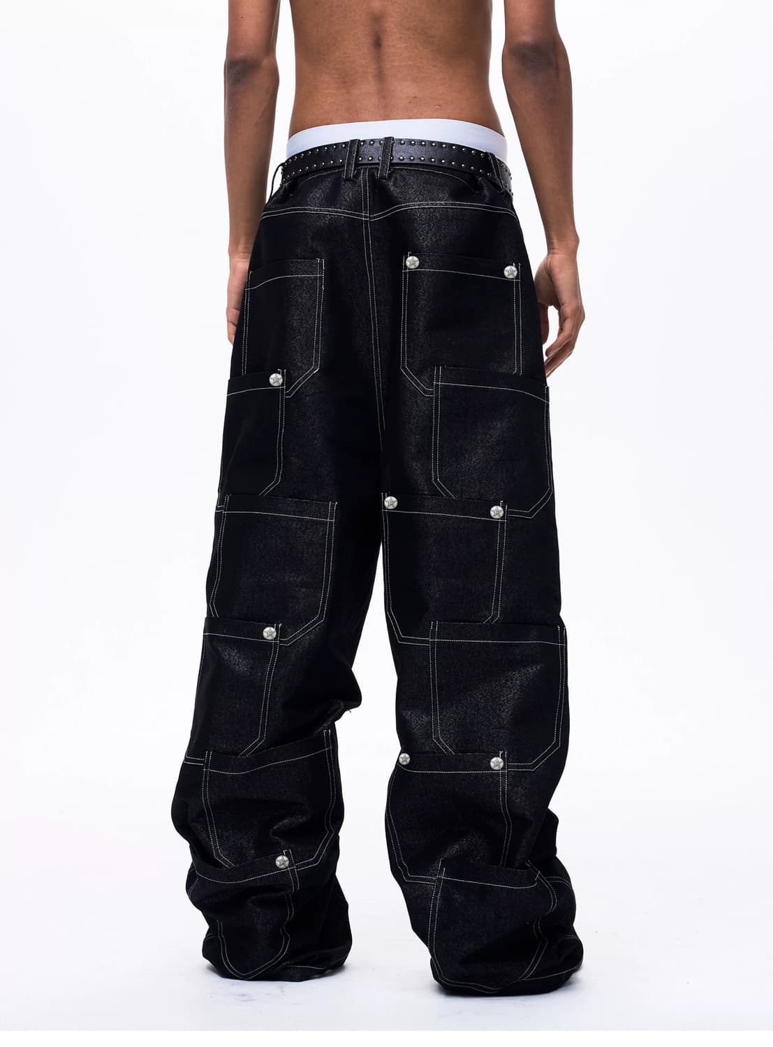 와이드 코팅 카고 데님 팬츠 상품이미지3