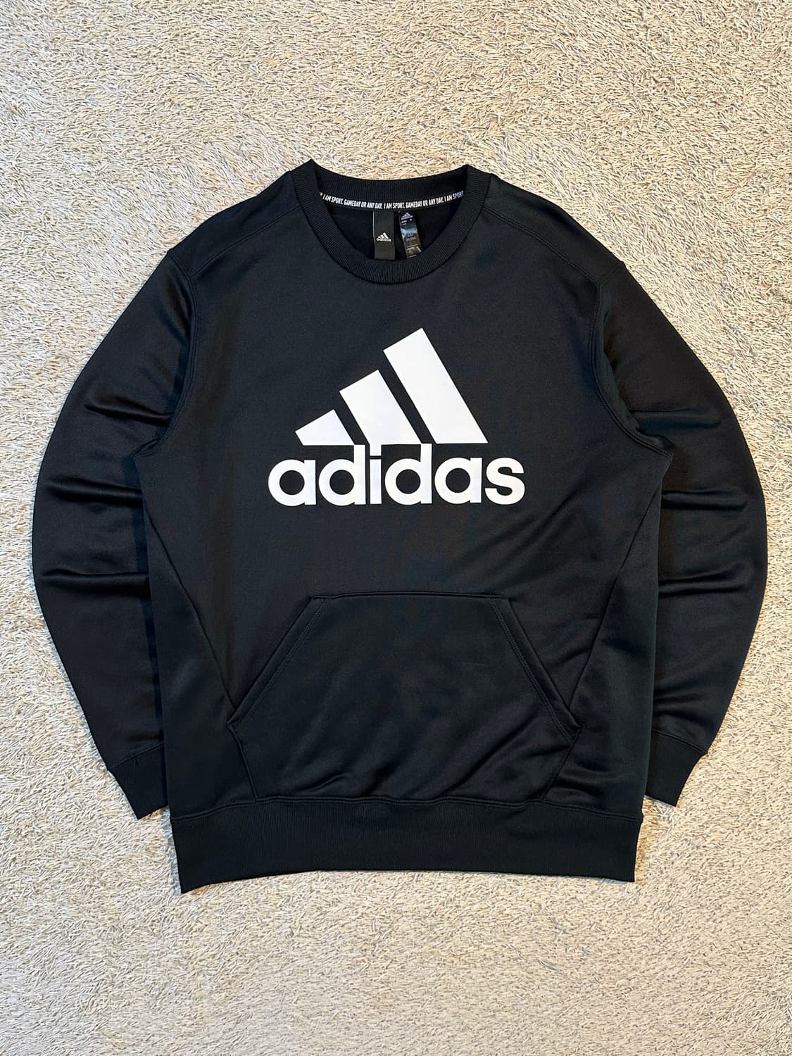 아디다스 ADIDAS 빅로고 트레이닝 탑 맨투맨 블랙 상품이미지1