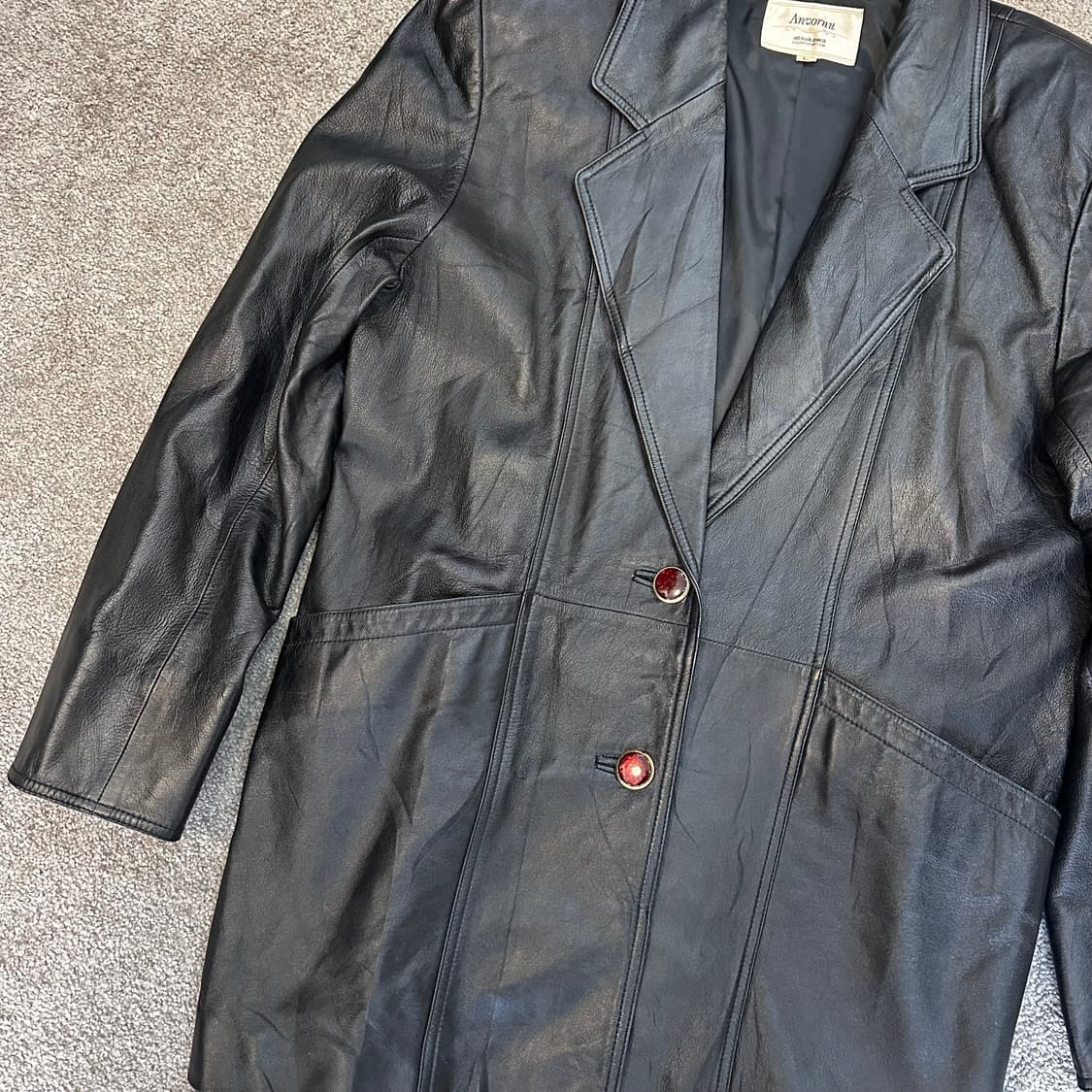 ANVORNU 빈티지 양가죽 블레이저 가죽자켓L 상품이미지6
