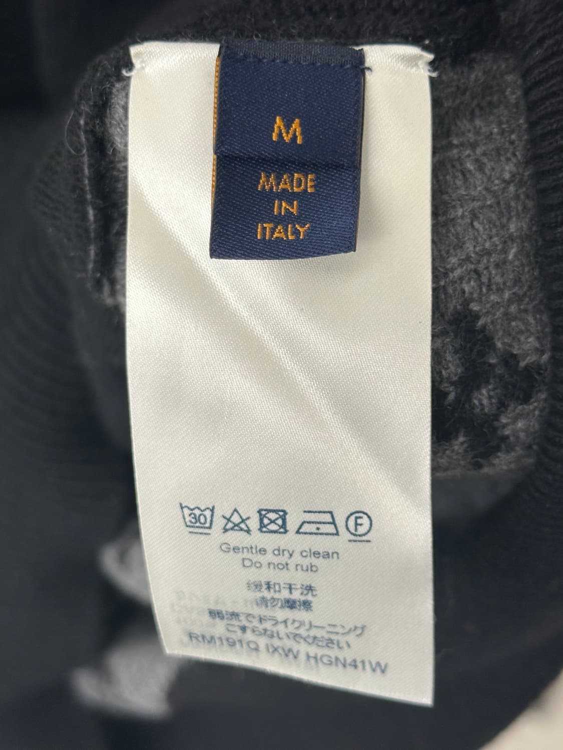 A / M 루이비통 하프앤하프 캐시미어 크루넥 니트 블랙 화이트 상품이미지6